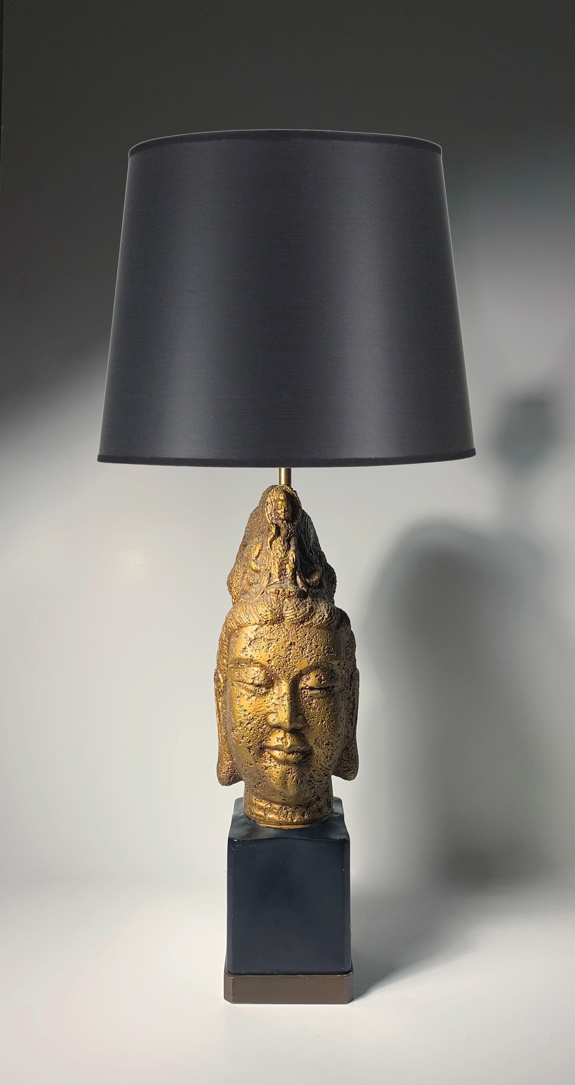 Oversized Vintage Buddha Head Lamp

Manner of James Mont