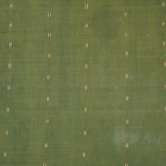 Oversized Vintage Dhurrie Rug in Green with Geometric Pattern  Rug & Kilim