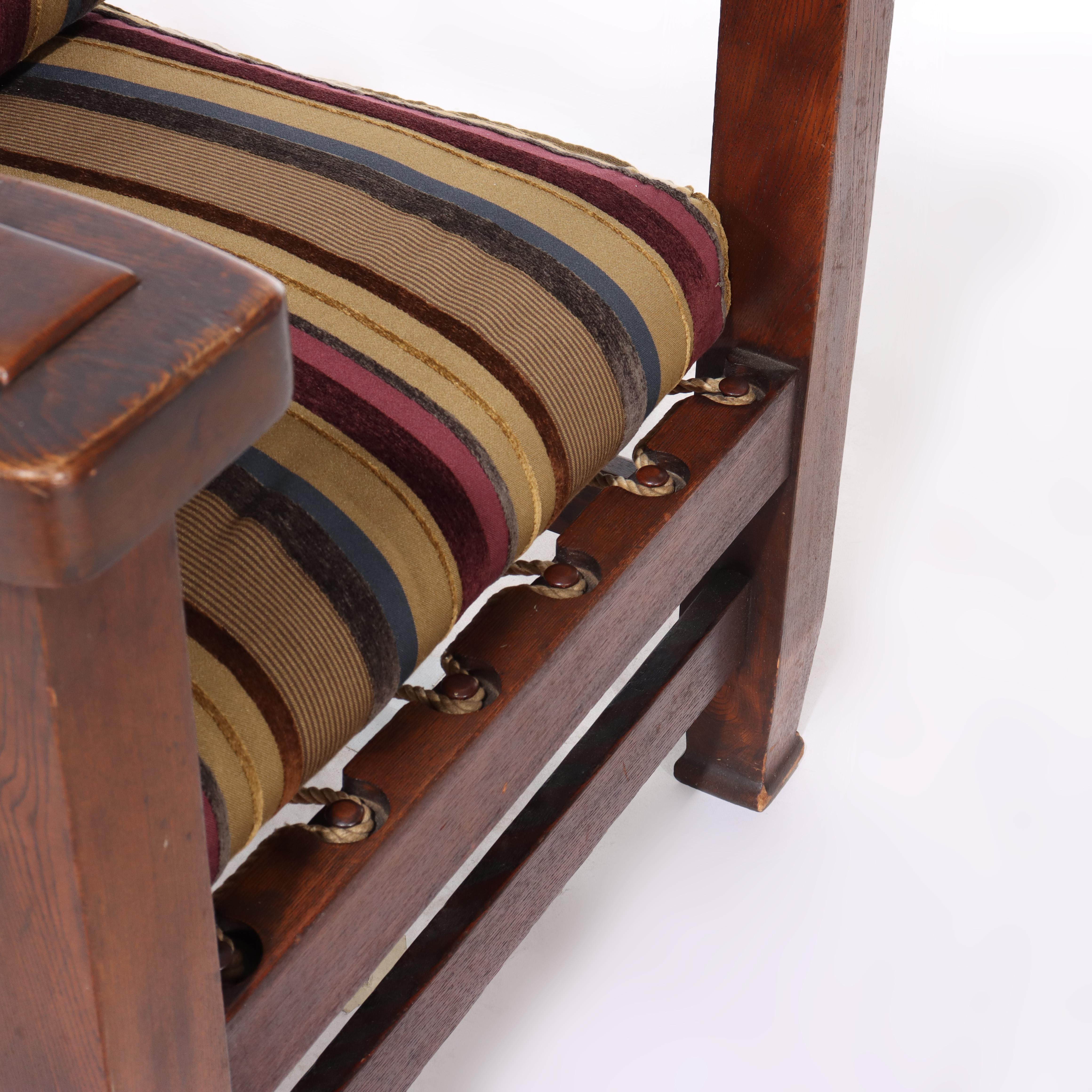 Sillón sobredimensionado Vintage Eastlake Stickley Style Mission Oak 20thC en venta 7