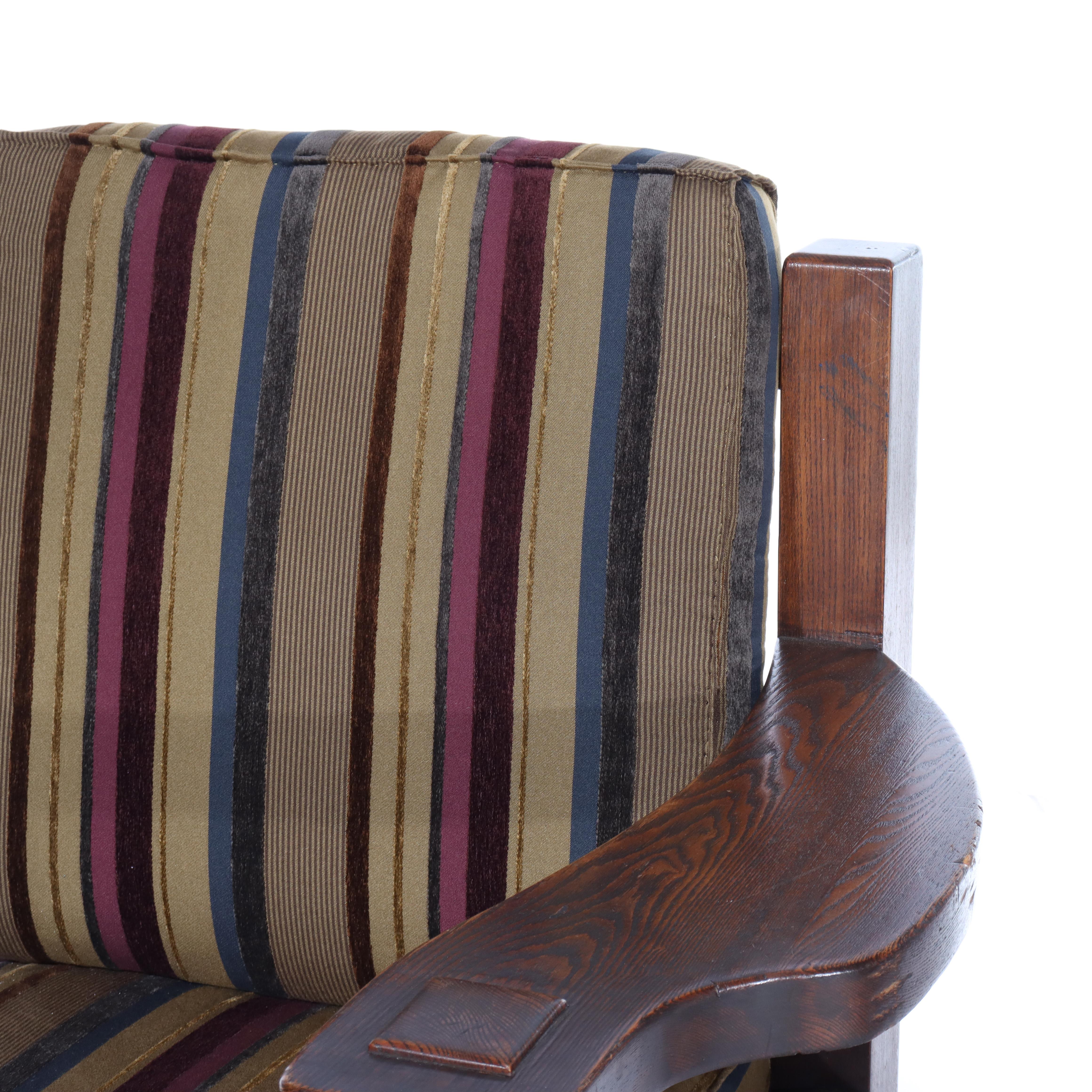 Sillón sobredimensionado Vintage Eastlake Stickley Style Mission Oak 20thC Artes y manualidades en venta