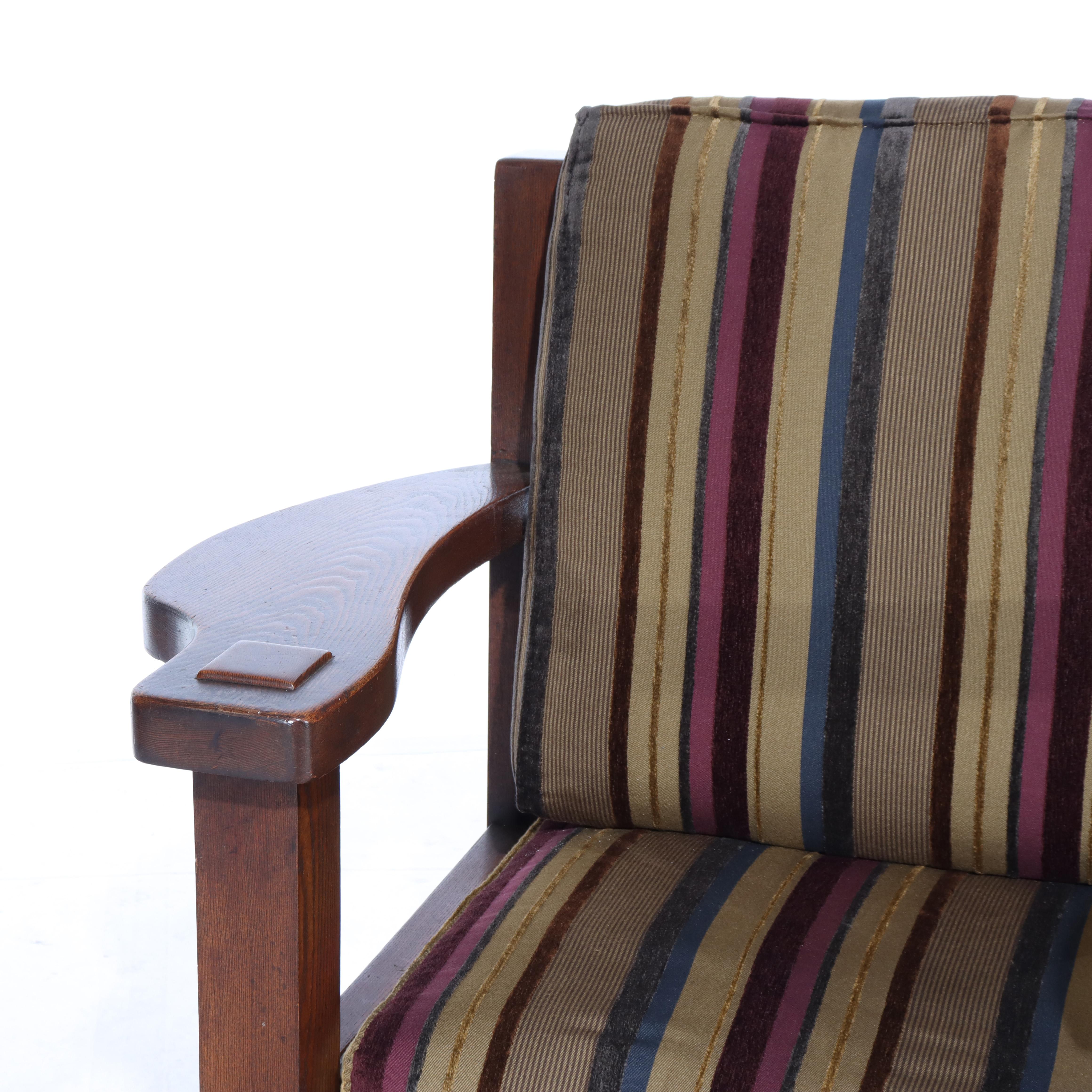 Sillón sobredimensionado Vintage Eastlake Stickley Style Mission Oak 20thC siglo XX en venta
