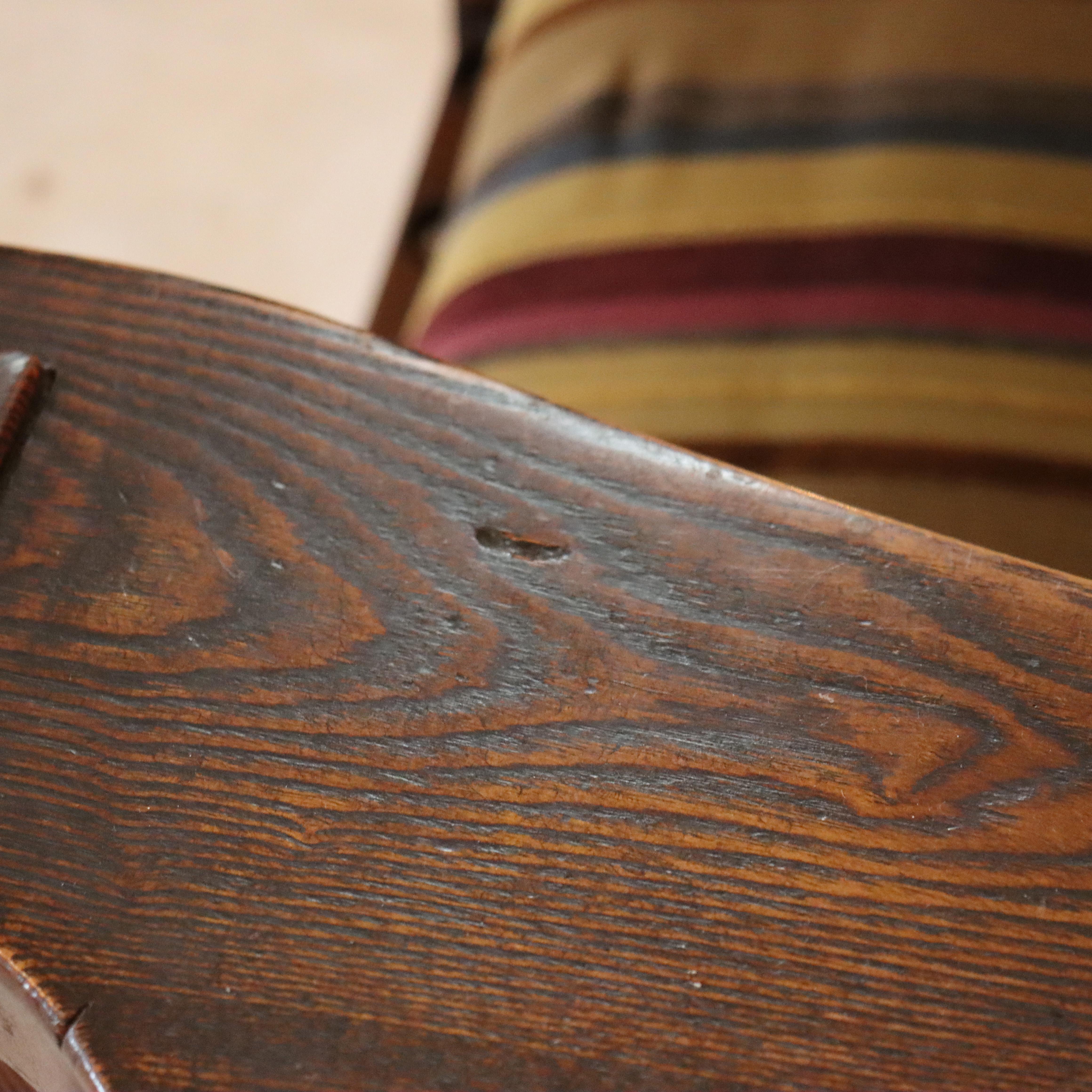 Sillón sobredimensionado Vintage Eastlake Stickley Style Mission Oak 20thC en venta 2