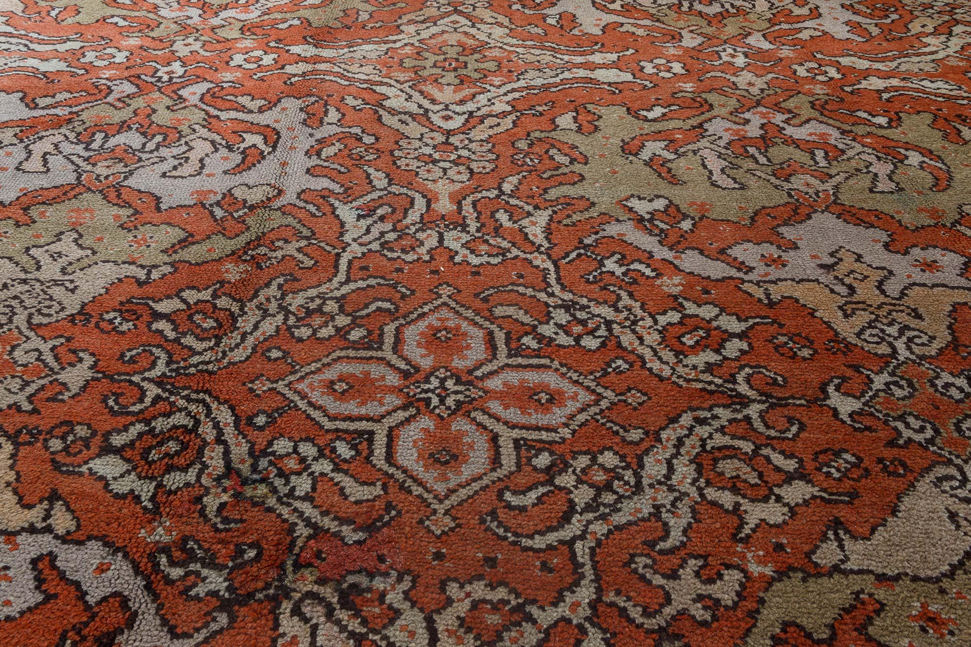 Wool Doris Leslie Blau Oversized Vintage English Axminster Handmade Rug For Sale