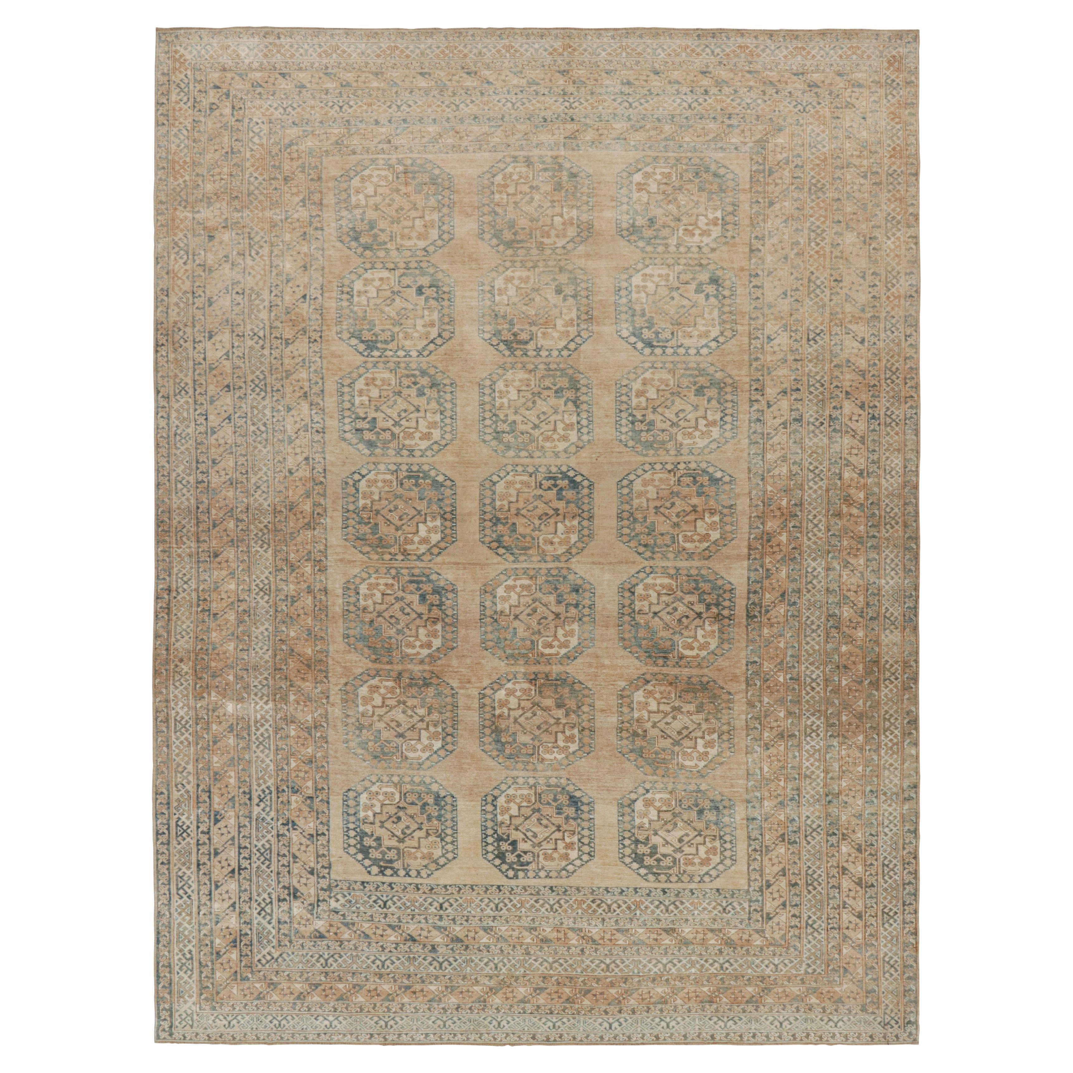 Oversized Vintage Ersari Rug with Geometric Medallions, from Rug & Kilim