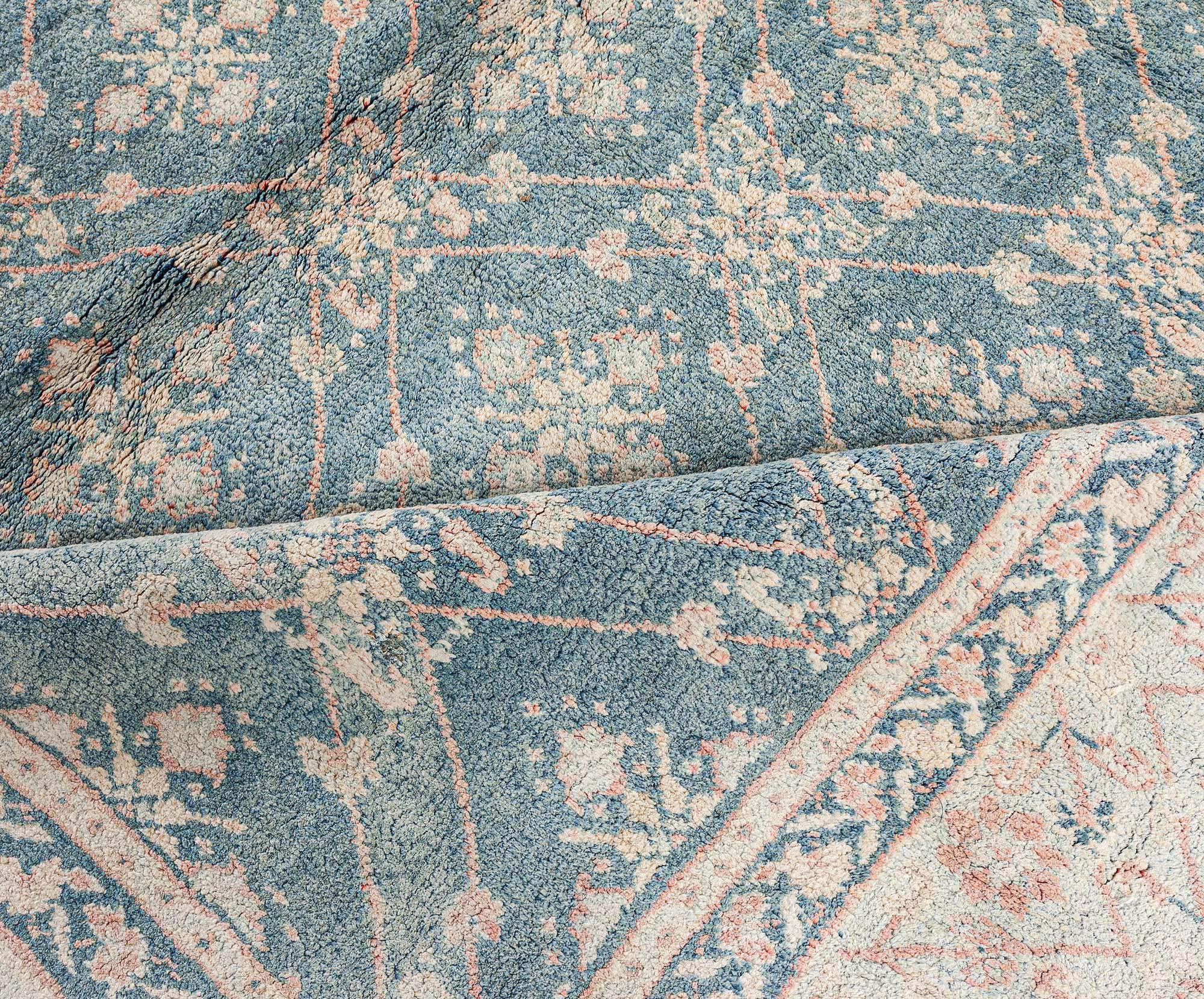 Hand-Knotted Doris Leslie Blau Collection Oversized Vintage Indian Agra Handmade Wool Carpet