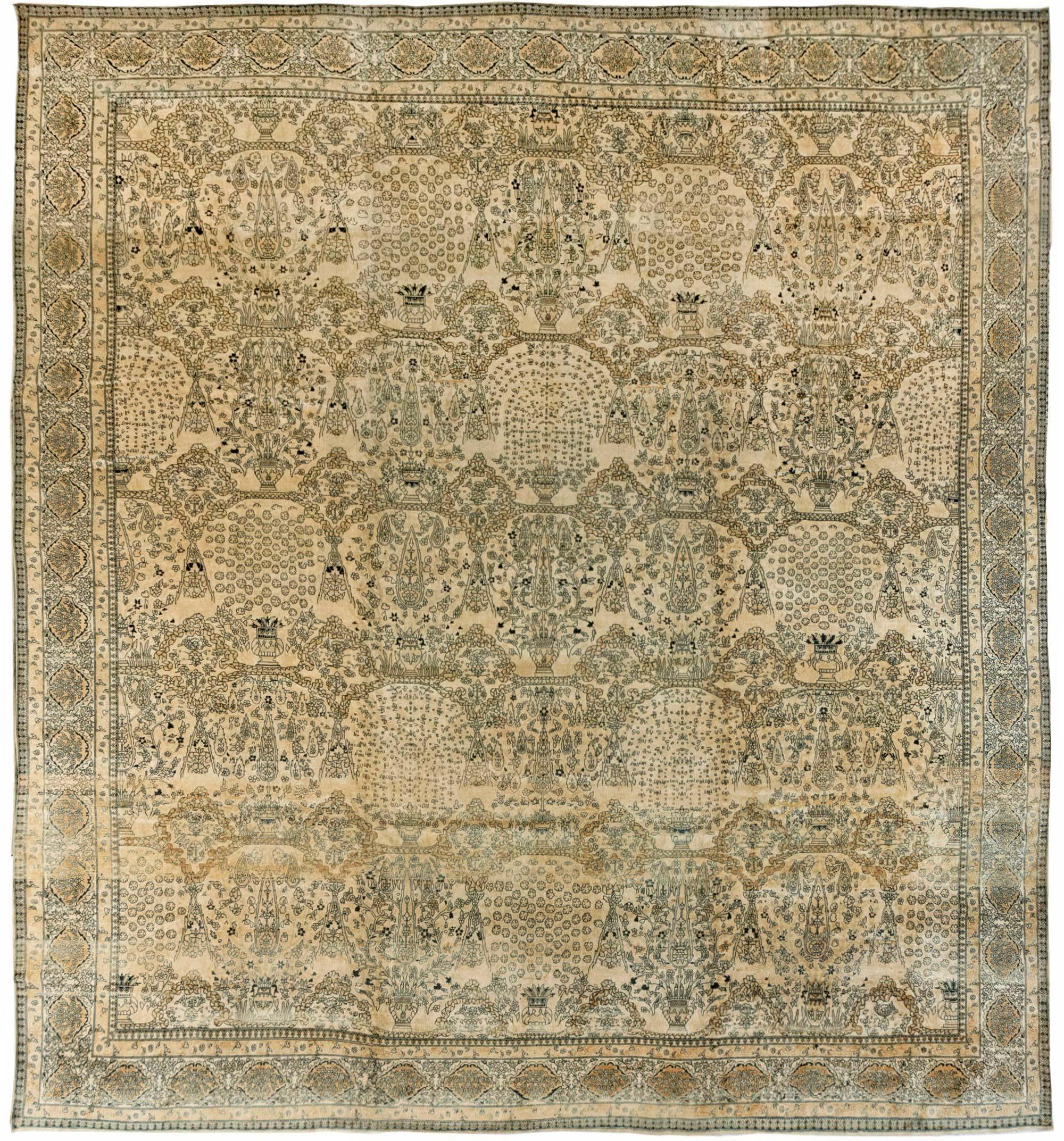 Oversized Vintage Indian Carpet (size adjusted) For Sale