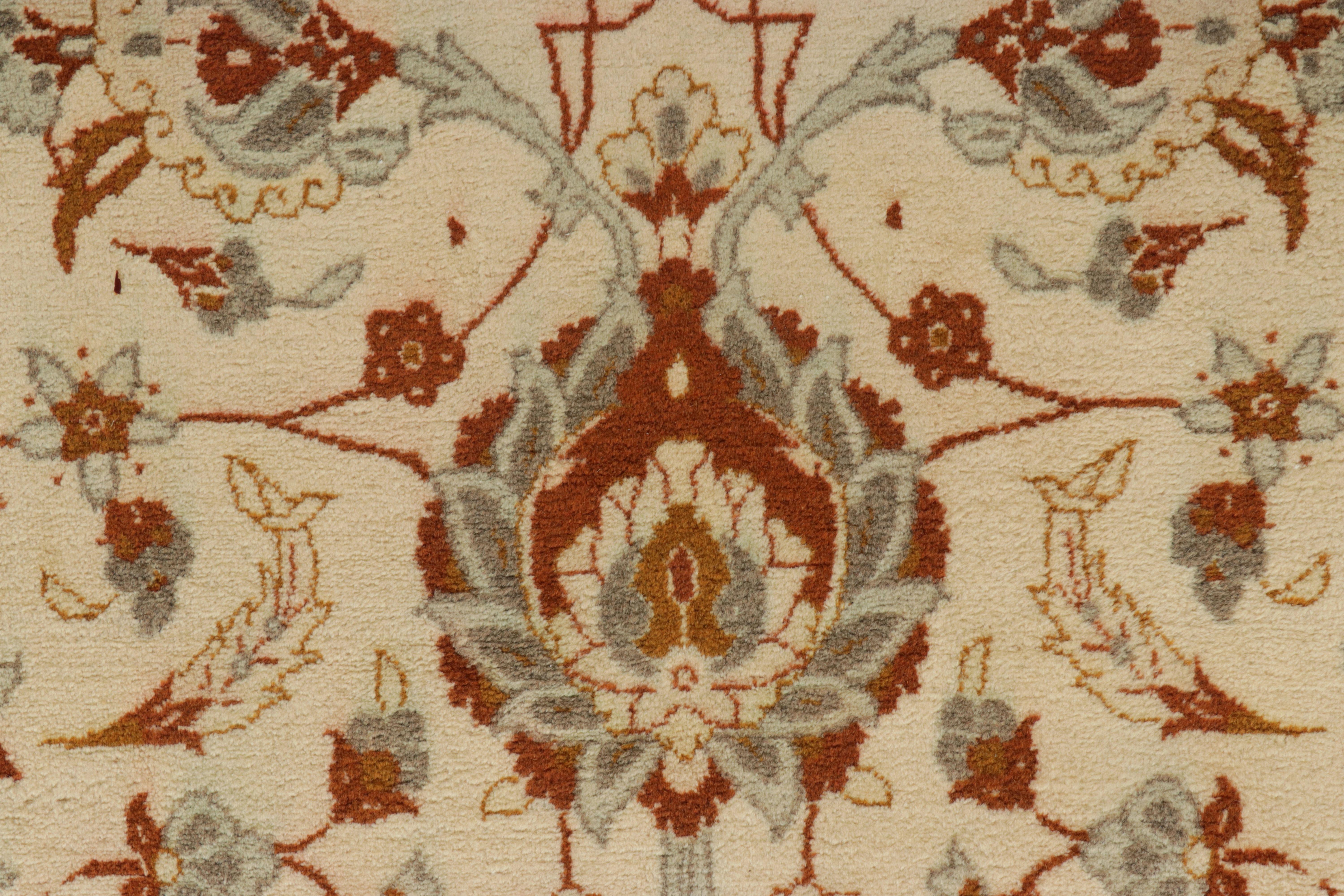 Persiano Tappeto persiano Kashan oversize in beige con motivi floreali - Rug & Kilim in vendita