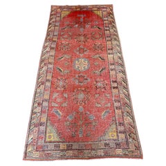 Alfombra Vintage Khotan Samarkanda Sobredimensionada Con Símbolos Tribales - 11'5" X 5'8"