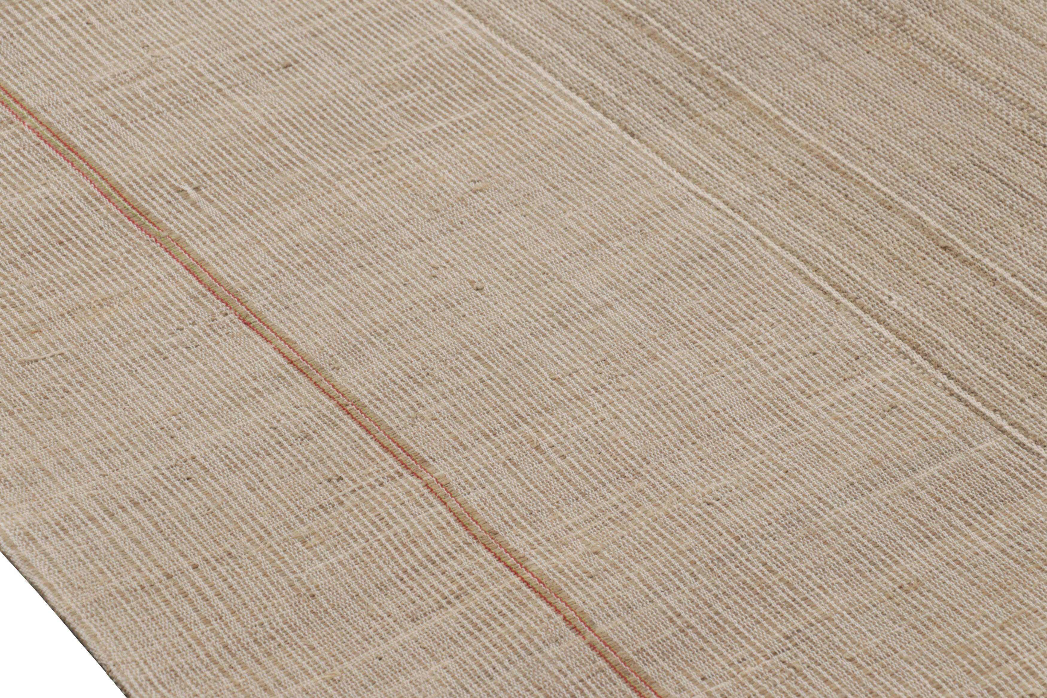 Übergroßer Vintage Kilim in Beige-Braun und Creme Geometrische Streifen - Rug & Kilim (Türkisch) im Angebot