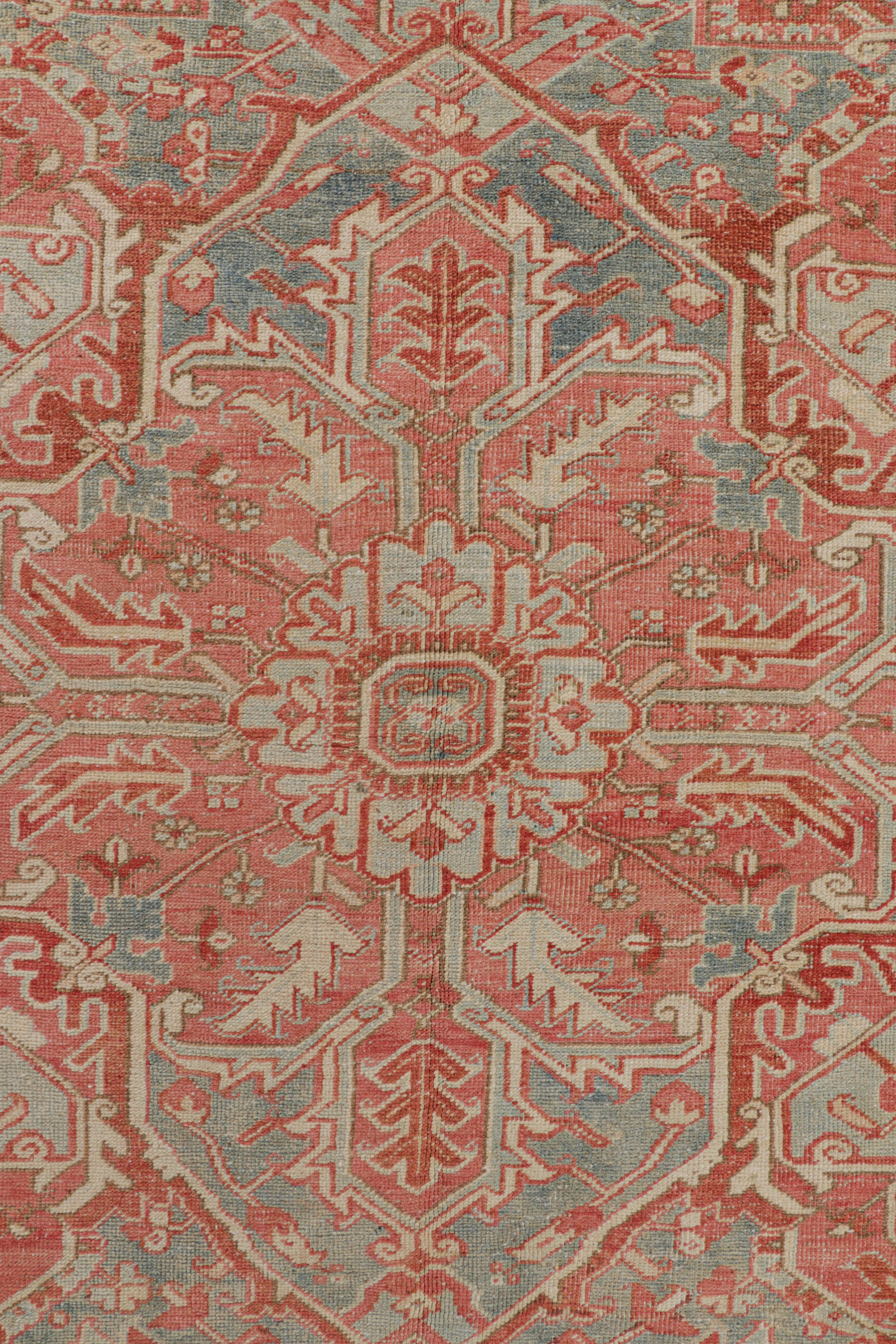 Mid-20th Century Oversized Vintage Malayer Rug in Red with Floral Medallion, from Rug & Kilim For Sale