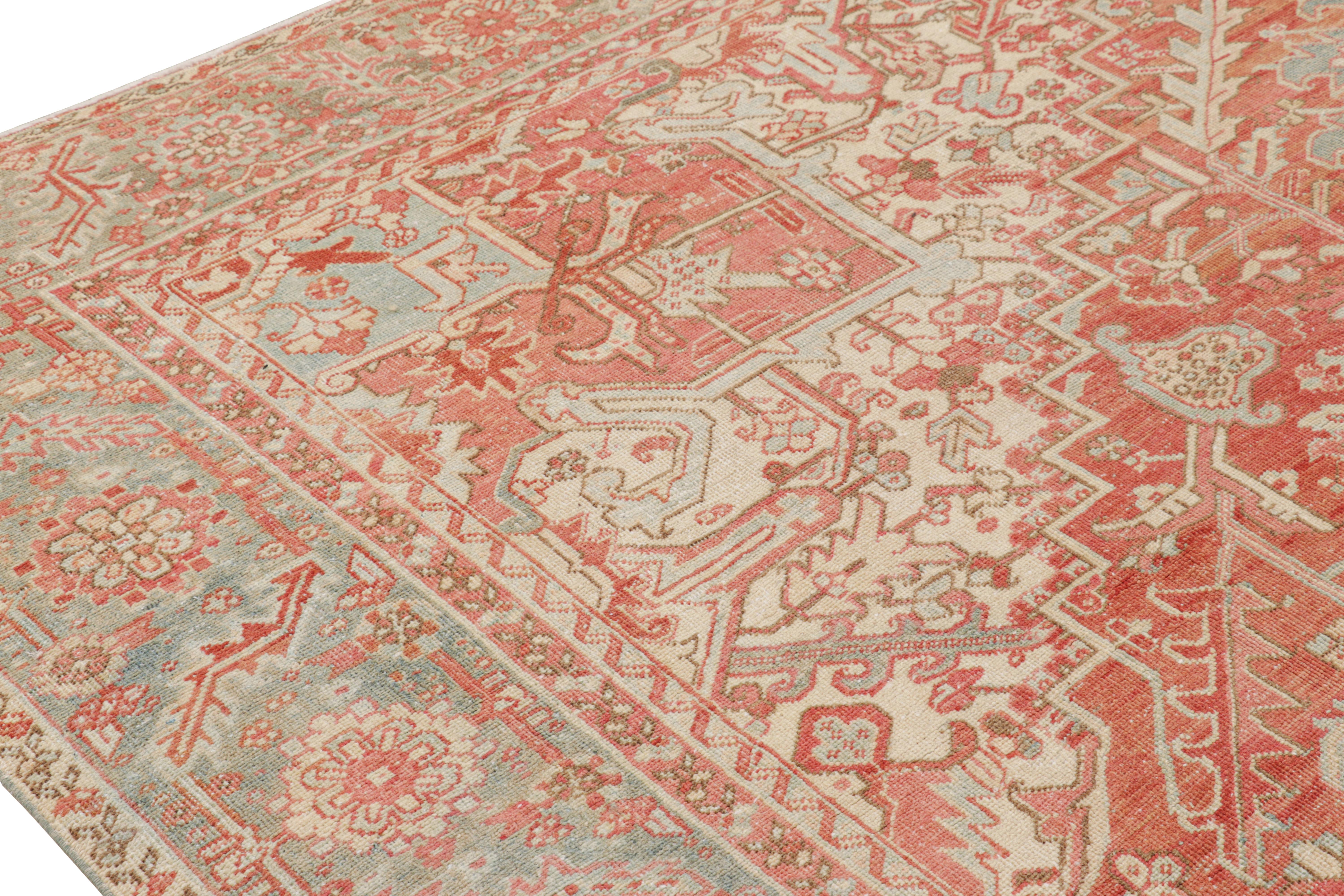 Hemp Oversized Vintage Malayer Rug in Red with Floral Medallion, from Rug & Kilim For Sale