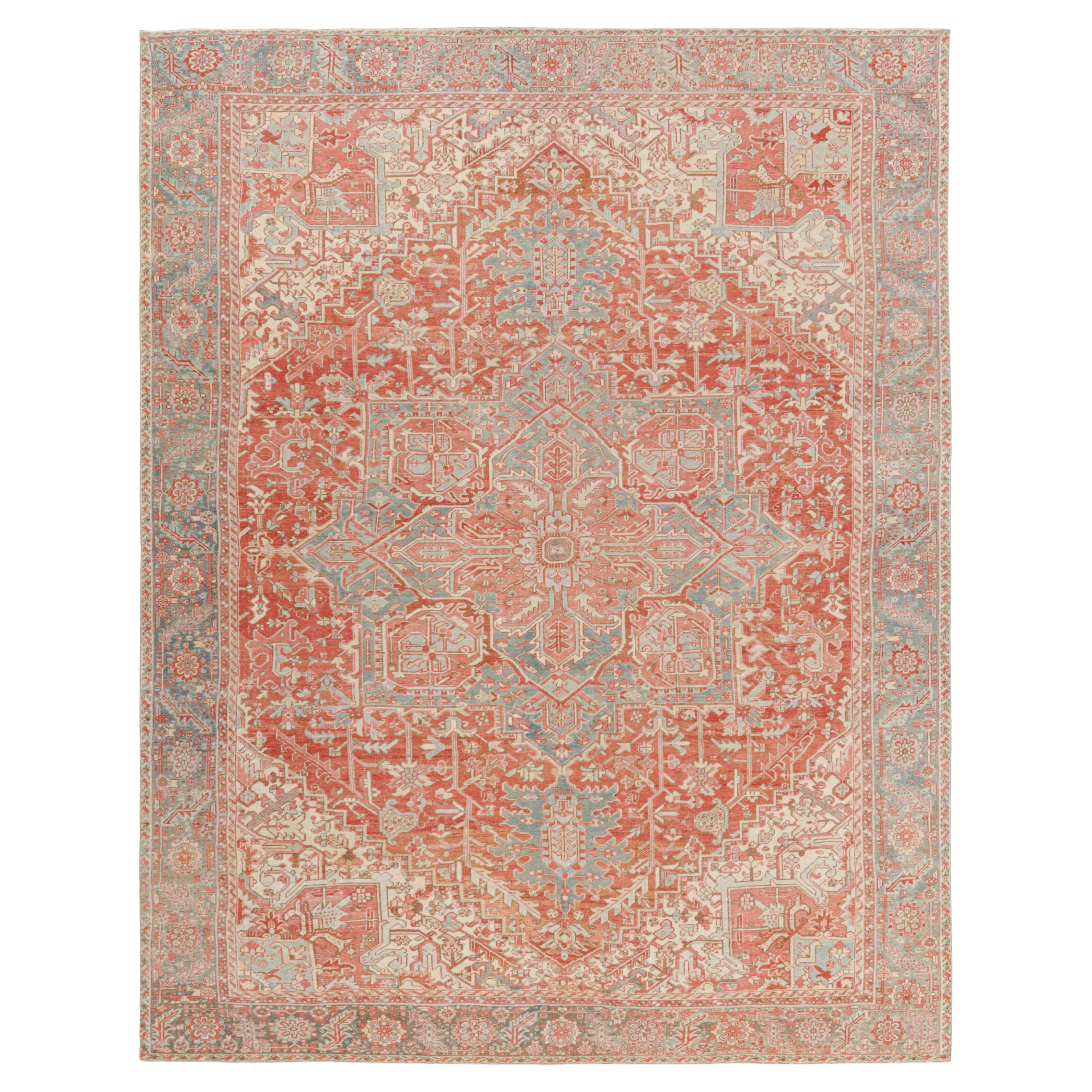 Oversized Vintage Malayer Rug in Red with Floral Medallion, from Rug & Kilim For Sale