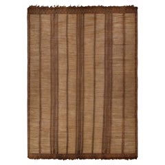 Oversized Vintage Mauritanian Tuareg Mat in Rich Brown Stripes - Rug & Kilim Oversized Vintage Mauritanian Tuareg Mat in Rich Brown Stripes - Rug & Kilim