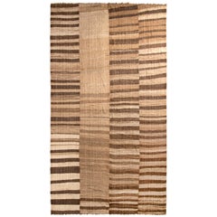 Tappeto persiano vintage tessuto a mano con motivo a strisce beige-marrone di Rug & Kilim