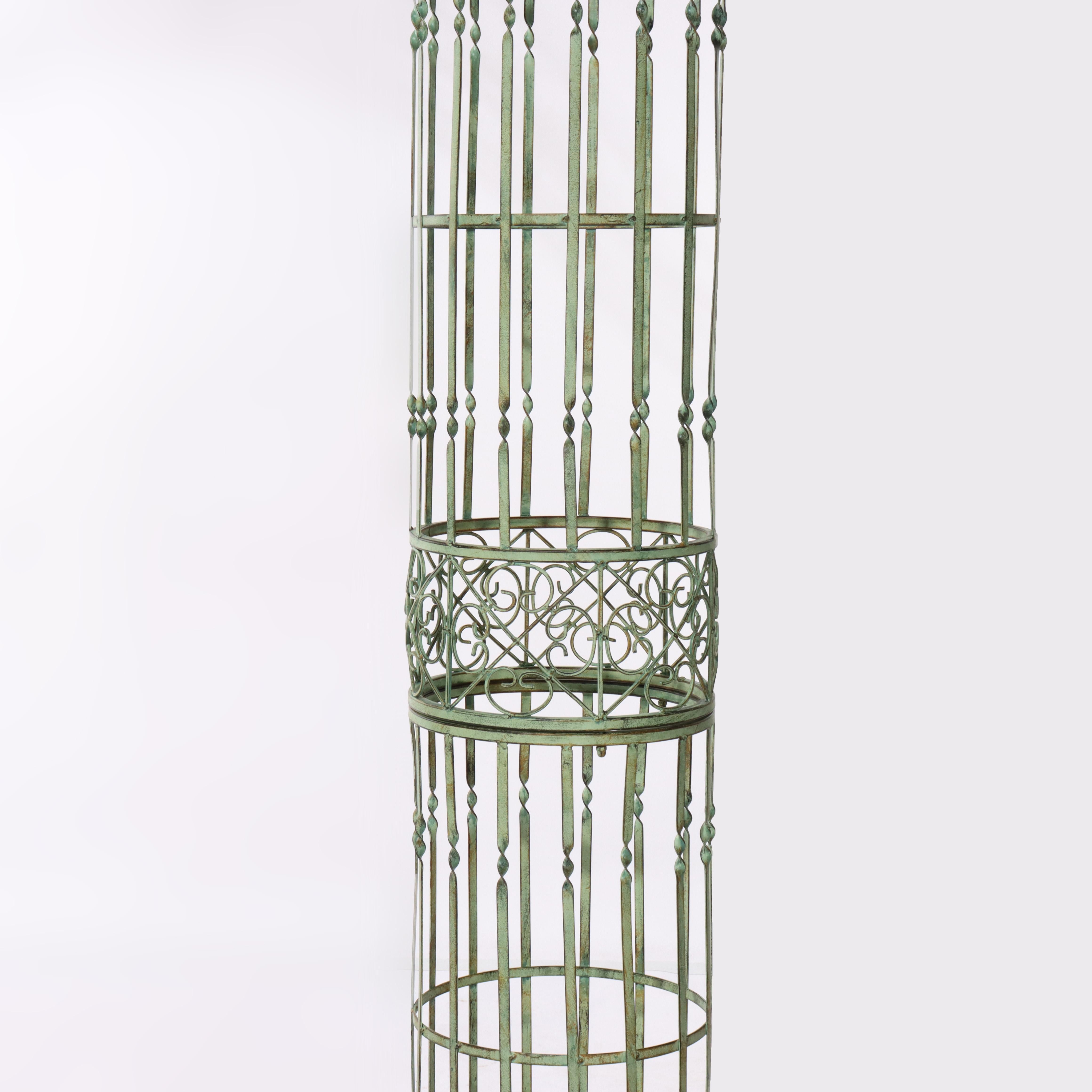 Arche d'entrée de jardin surdimensionnée en fil métallique vintage Verdigris 20thC en vente 3