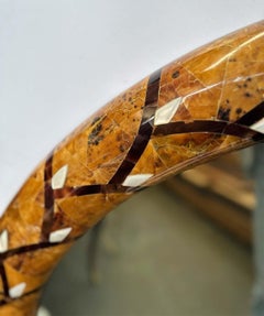 Oversized Vintage Mirror with Mother of Pearl Details by Muramasa Kudo