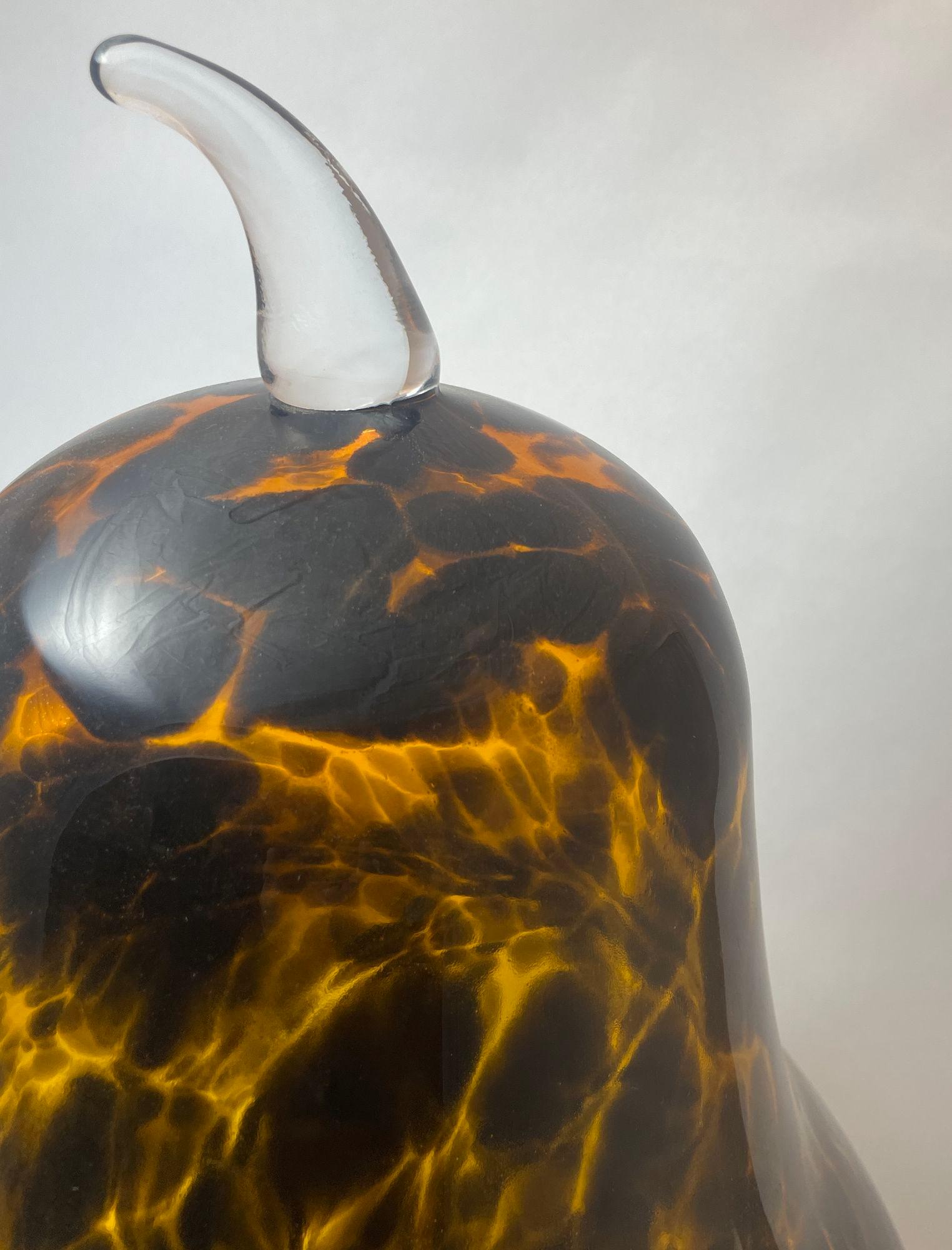 Oversized 1950s Vintage Murano Tortoise Hand Blown Art Glass Giant Pear, 24.5 inches Tall.
This very impressive, hand blown Italian Murano art glass in the shape of a giant pear. 
It is handcrafted in a so called tortoise shell pattern glass, a