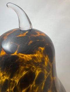 Oversized Vintage Murano Tortoise Hand Blown Art Glass Giant Pear 2ft Tall 1950