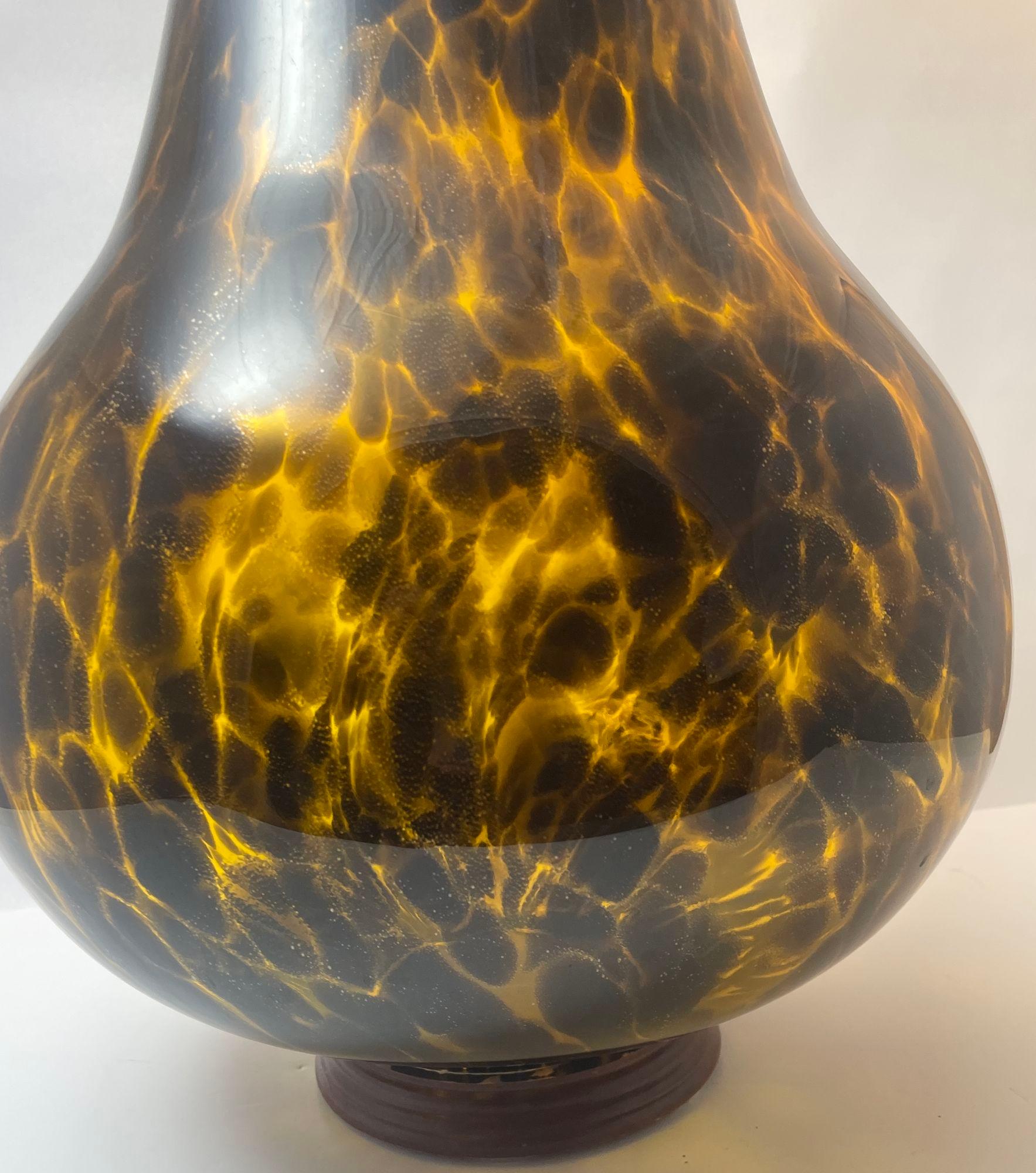 20th Century Oversized Vintage Murano Tortoise Hand Blown Art Glass Giant Pear 2ft Tall 1950 For Sale