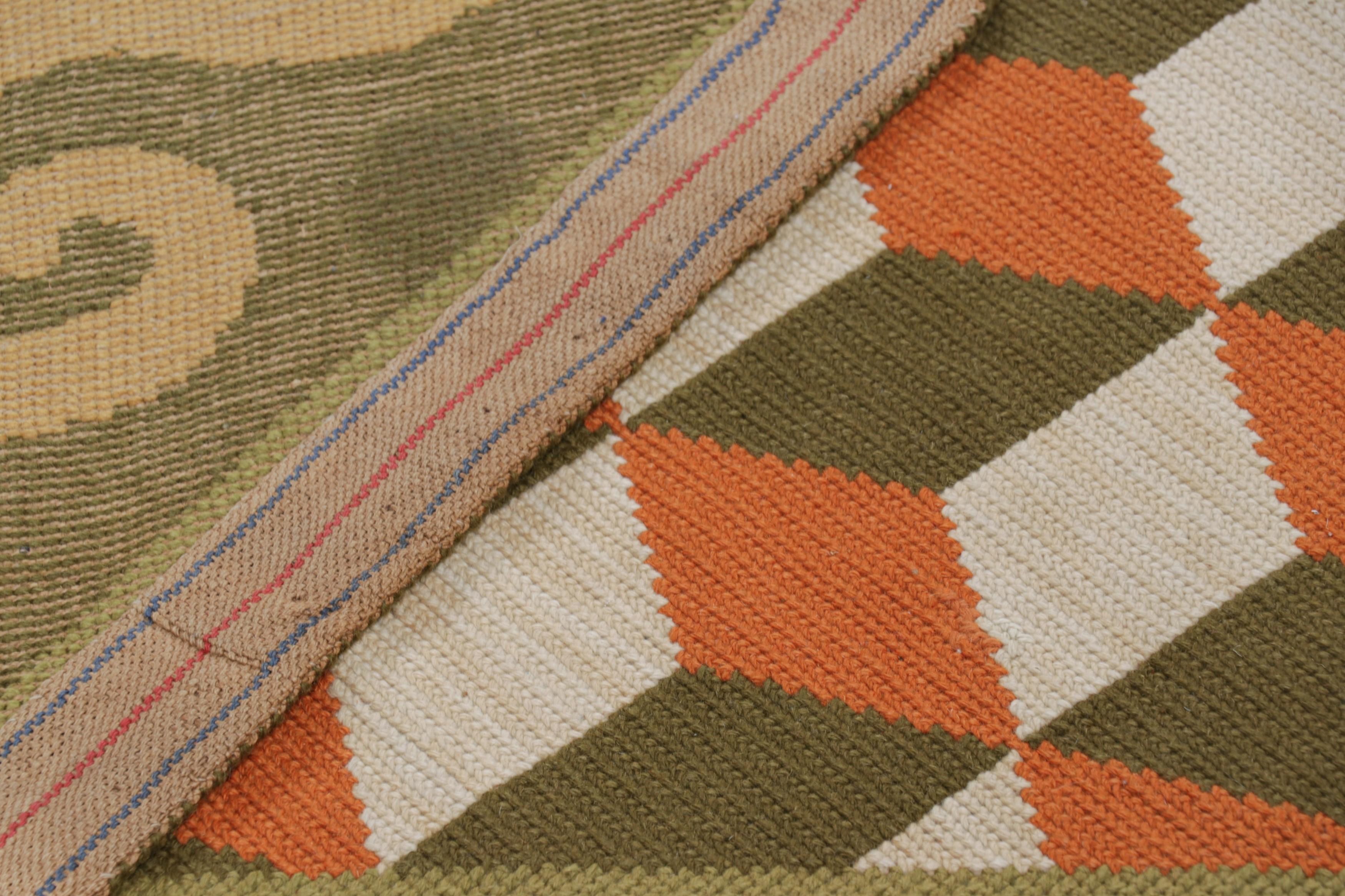 Übergroßer achteckiger Vintage-Nadelspitze-Teppich mit geometrischem Muster  Rug & Kilim (Wolle) im Angebot