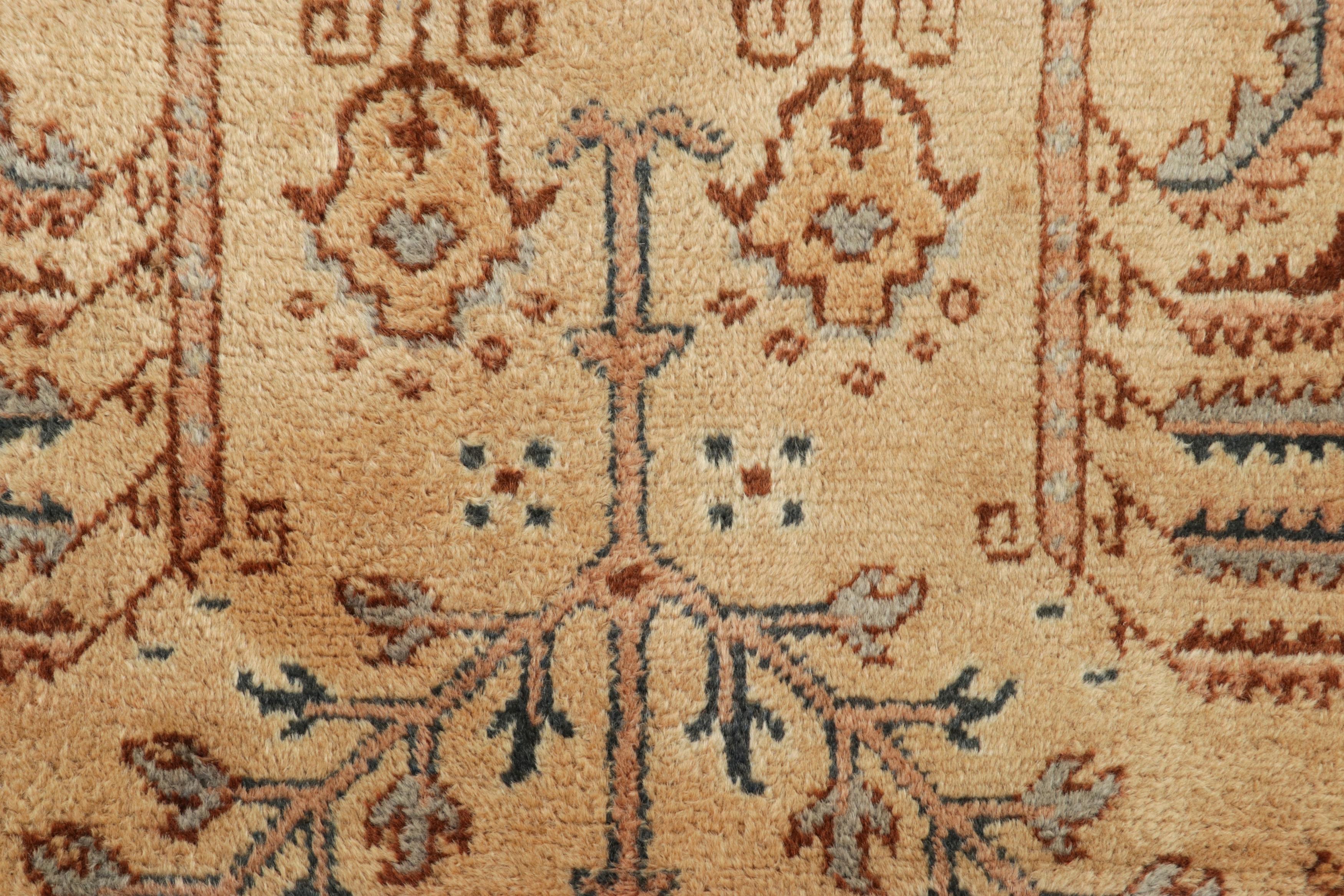 Turkish Oversized Vintage Oushak Rug in Beige with Tree of Life Motifs - Rug & Kilim For Sale