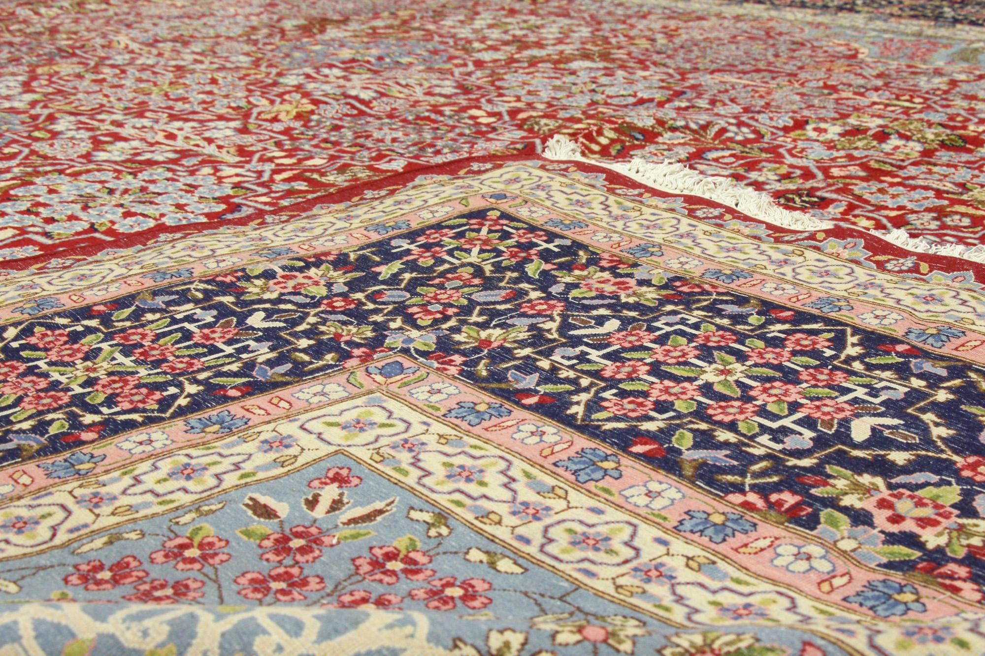 Alfombra persa Kerman de 1950 de estilo tradicional en Bueno estado para la venta en Dallas, TX