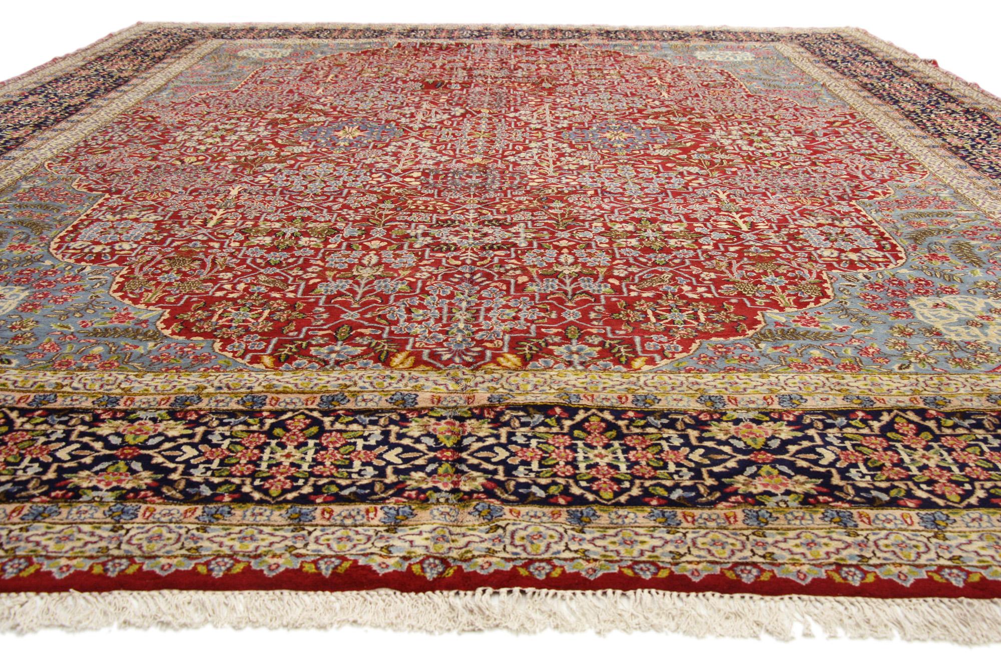 Alfombra persa Kerman de 1950 de estilo tradicional Kirman en venta