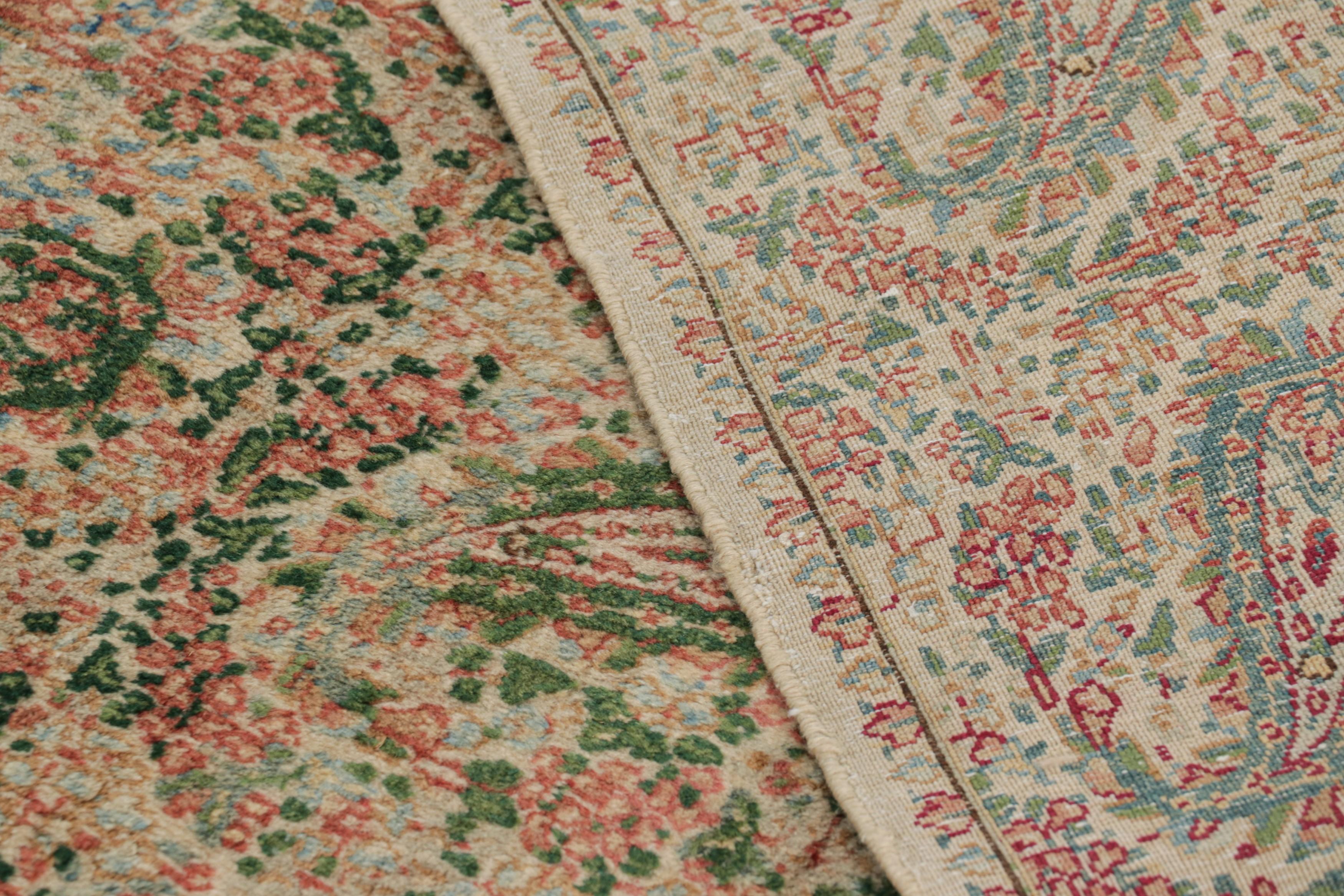 Übergroßer persischer Kerman-Teppich im Vintage-Stil mit Paisley-Blumenmuster (Wolle) im Angebot