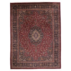 Tapis persan Mashhad surdimensionné, charme royal et beauté séduisante