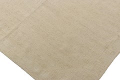 Oversized Vintage Persian Mazandaran Kilim in Subtle White Stripes - Rug & Kilim