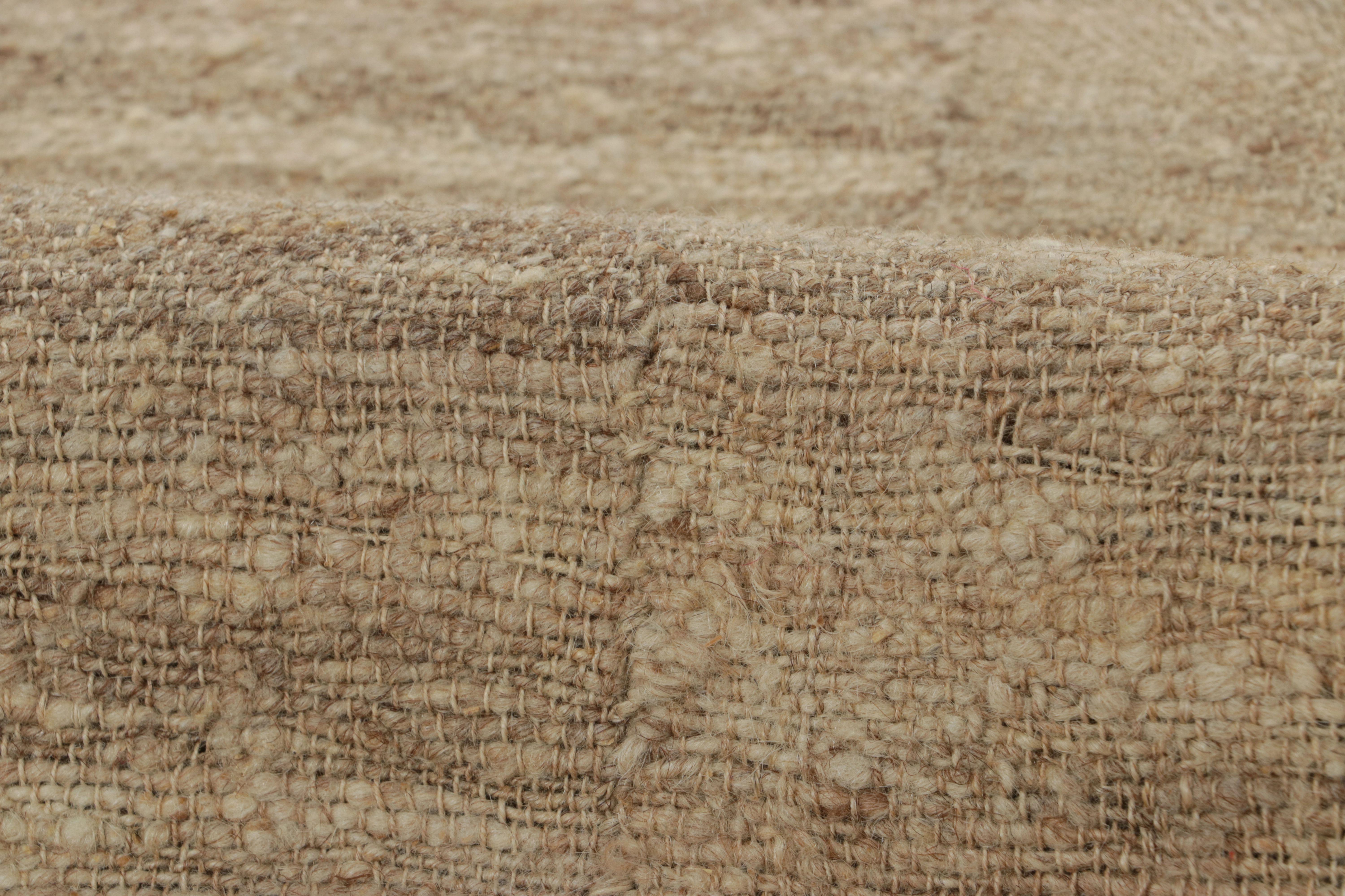 Hand-Knotted Oversized Vintage Persian Mazandaran Kilim in Taupe Striped Pattern -Rug & Kilim For Sale