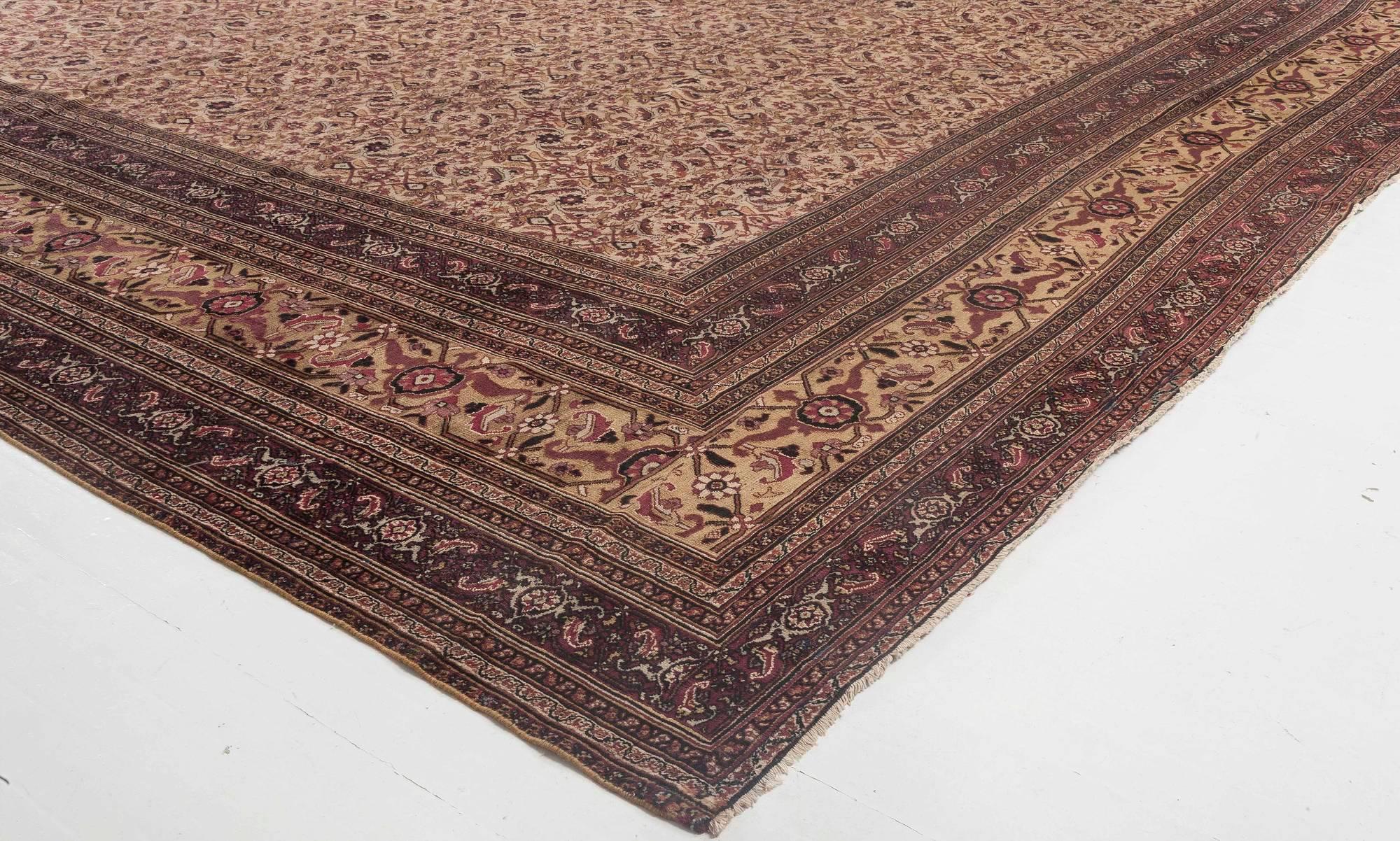 20th Century Oversized Vintage Persian Meshad Handmade Rug For Sale