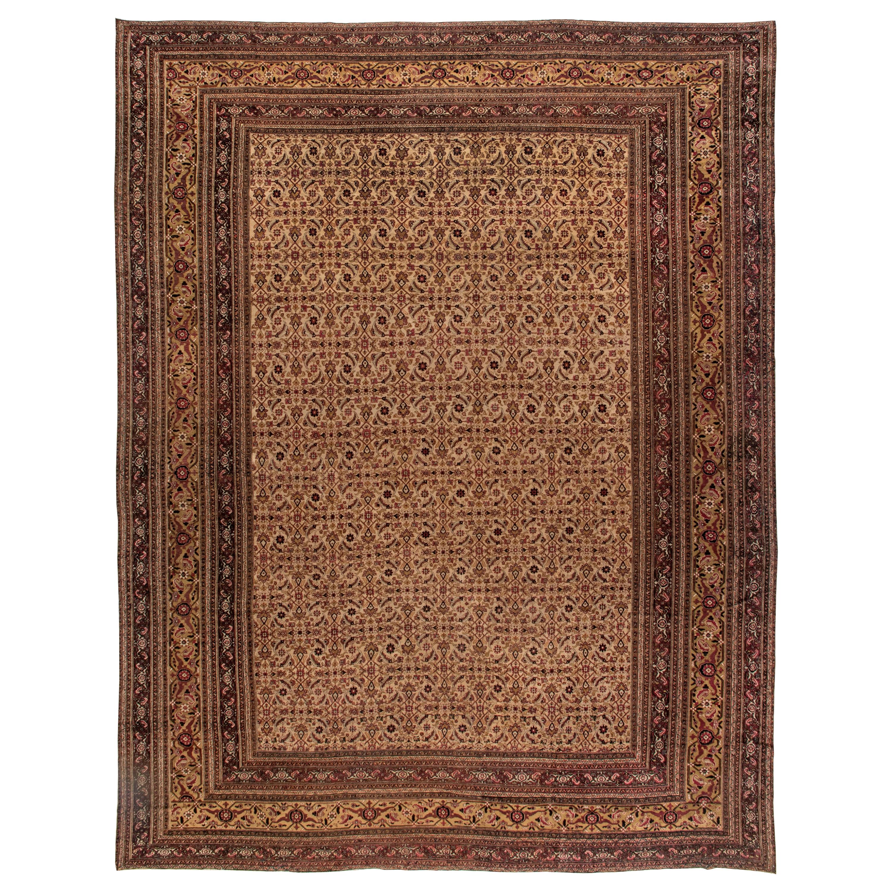 Oversized Vintage Persian Meshad Handmade Rug