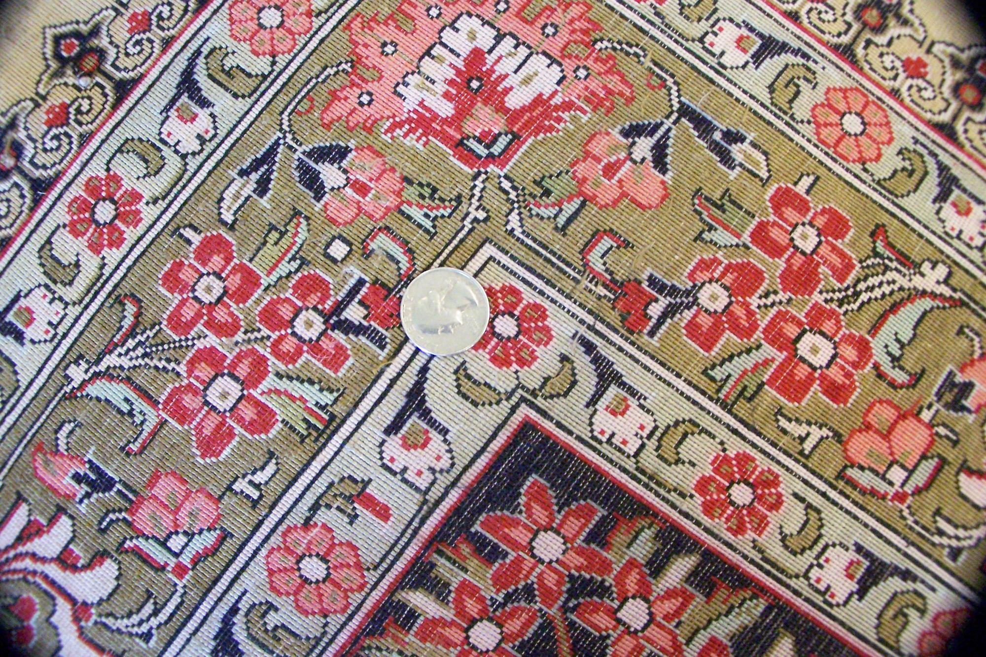 Vintage Pink Persian Silk Qum Rug, 13'07 x 20'01 For Sale 2