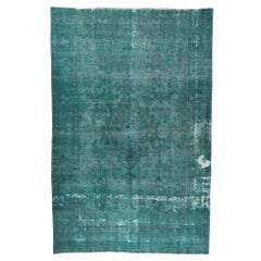 Oversized Retro Persian Teal Overdyed Rug