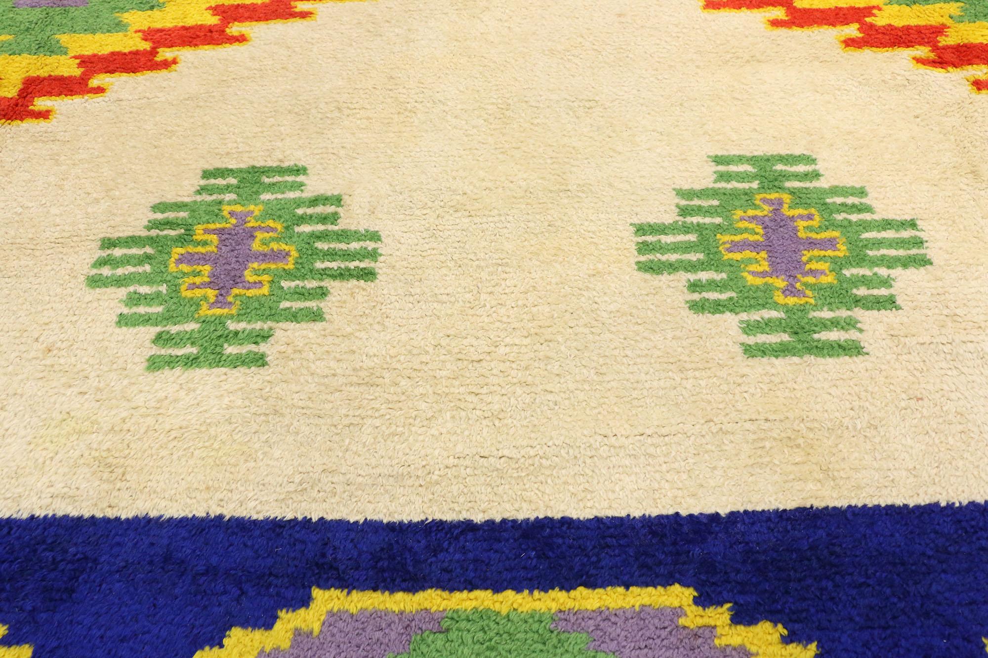 Oversized Vintage Rabat Moroccan Rug, Hotel Lobby Size Carpet In Good Condition For Sale In Dallas, TX