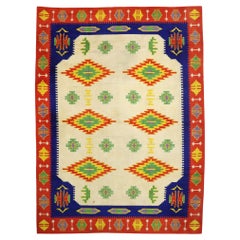 Oversized Retro Rabat Moroccan Rug, Hotel Lobby Size Carpet