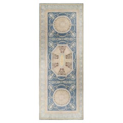Tappeto oversize Savonnerie vintage con medaglione geometrico  Rug & Kilim