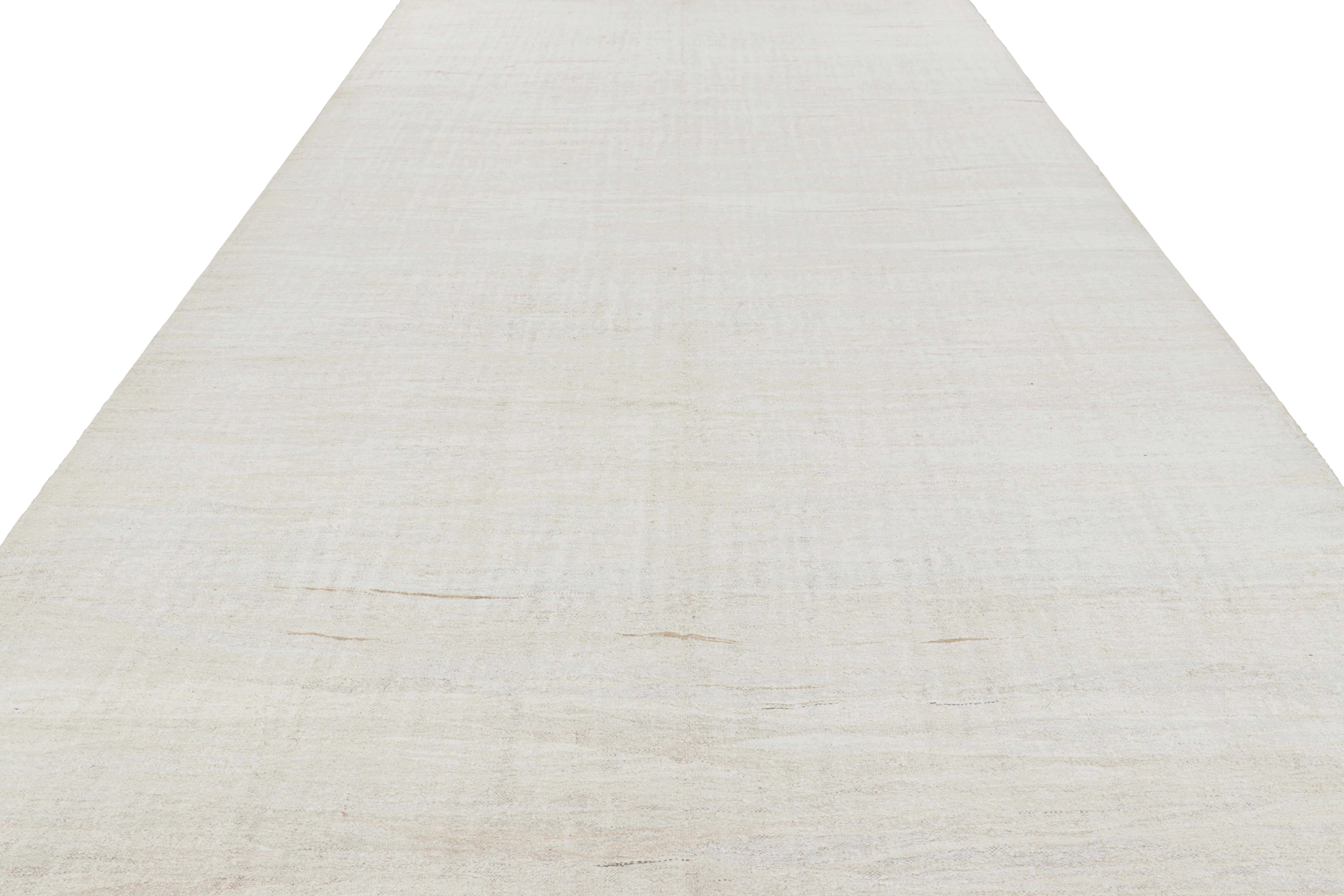 Hand-Woven Oversized Vintage Solid Kilim in White and Cream Tones  Rug & Kilim For Sale