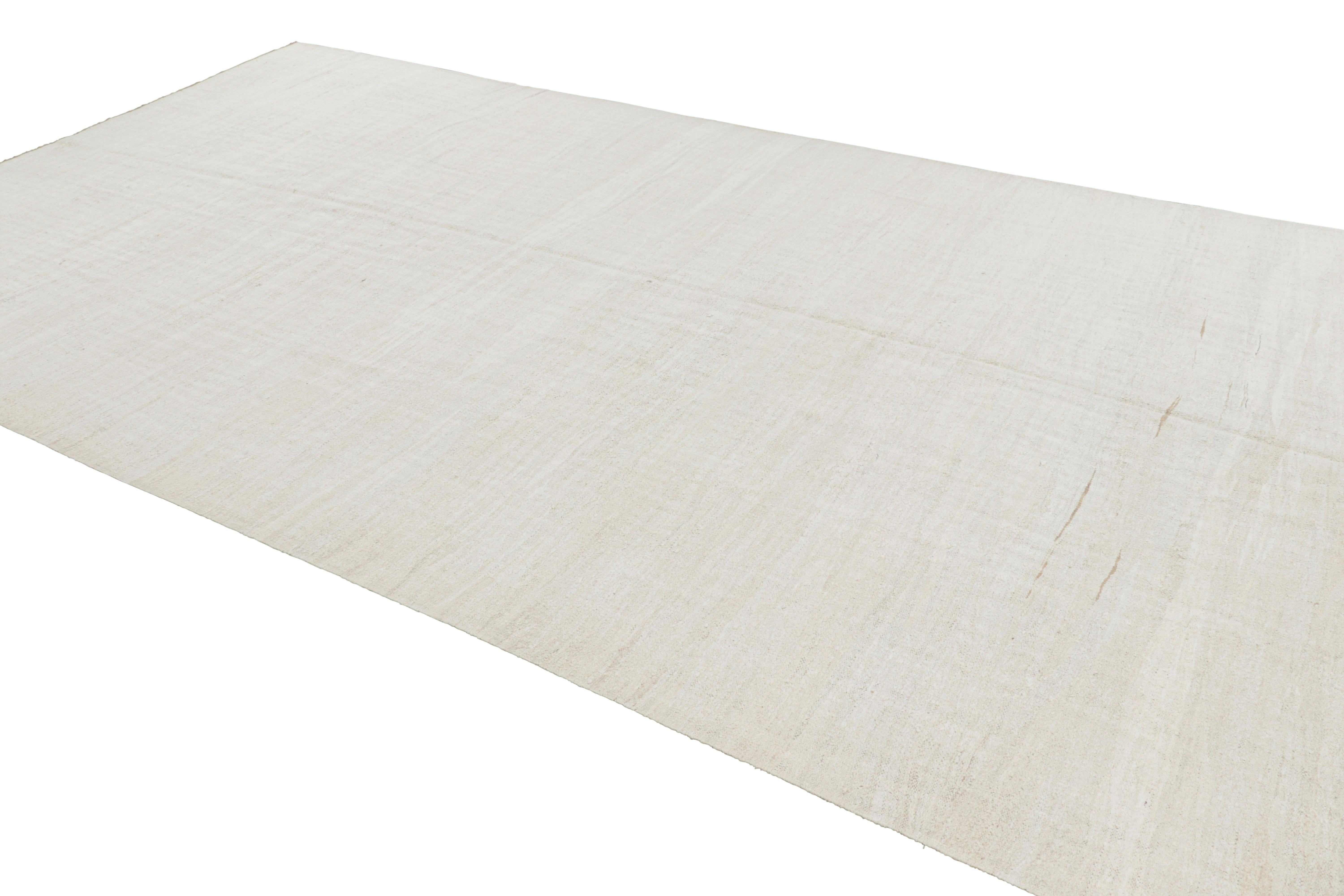 Oversized Vintage Solid Kilim in White and Cream Tones  Rug & Kilim In Good Condition For Sale In Long Island City, NY