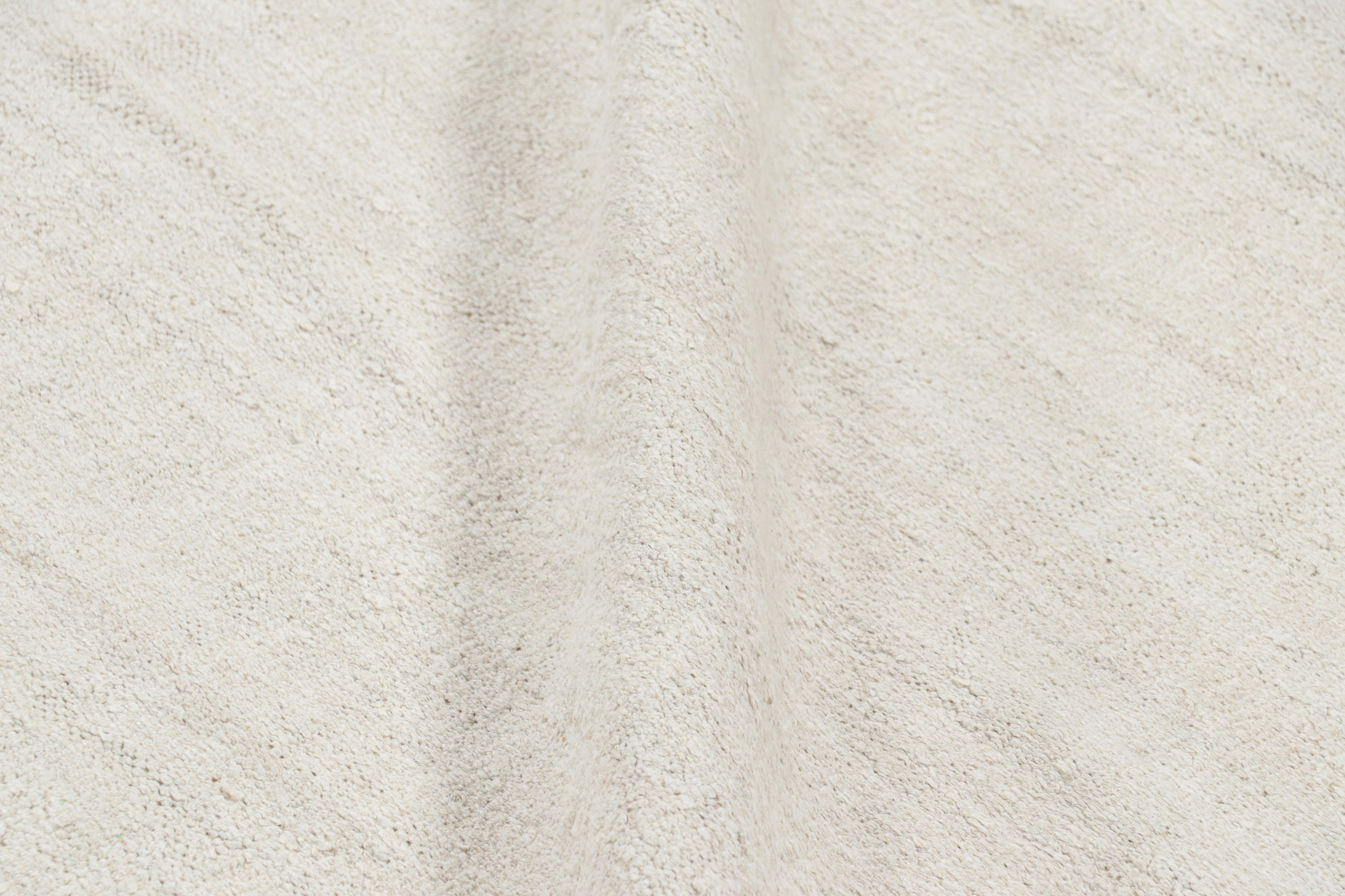 Wool Oversized Vintage Solid Kilim in White and Cream Tones  Rug & Kilim For Sale