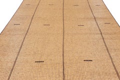 Übergroße Tuareg-Matte mit braun-beigefarbenen Streifen - Rug & Kilim