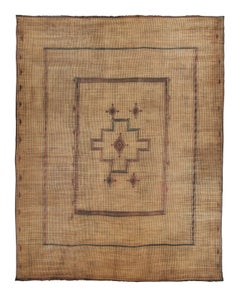 Übergroßer Vintage-Tuareg-Teppich mit Medaillon in Beige und Braun - Rug & Kilim