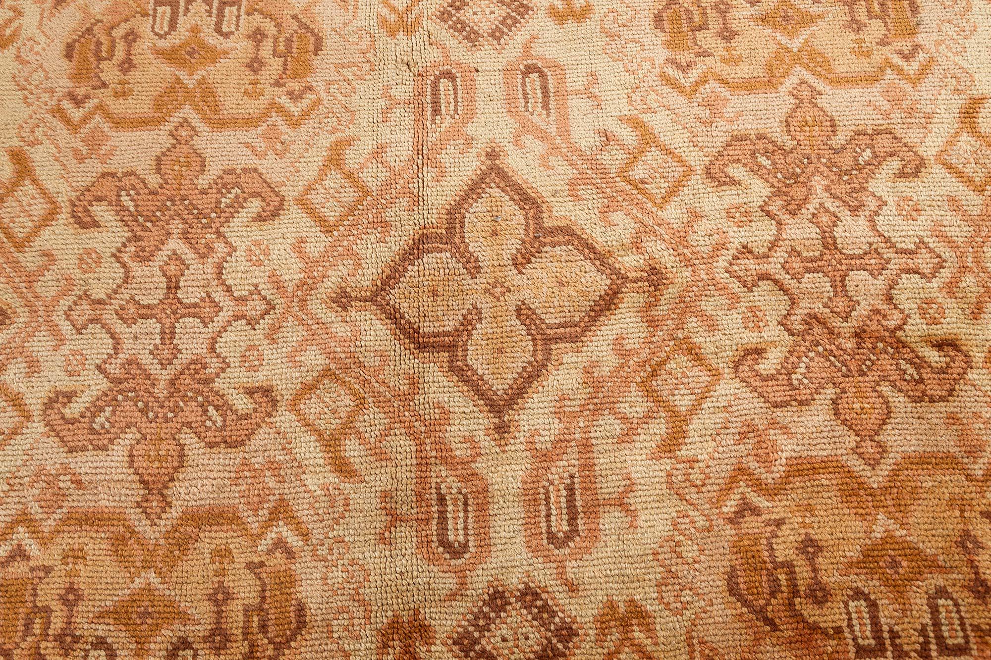 Hand-Knotted Oversized Vintage Turkish Oushak Carpet For Sale