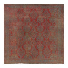 Oversized Vintage Turkish Rug Medallion Lattice in Multicolour - Rug & Kilim