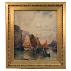 Oversized Watercolor Painting of Venice Signed Douglas Arthur Teed Circa 1890 Oversized Watercolor Painting of Venice Signed Douglas Arthur Teed Circa 1890