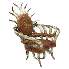 Oversized Western Steer Horn Chair