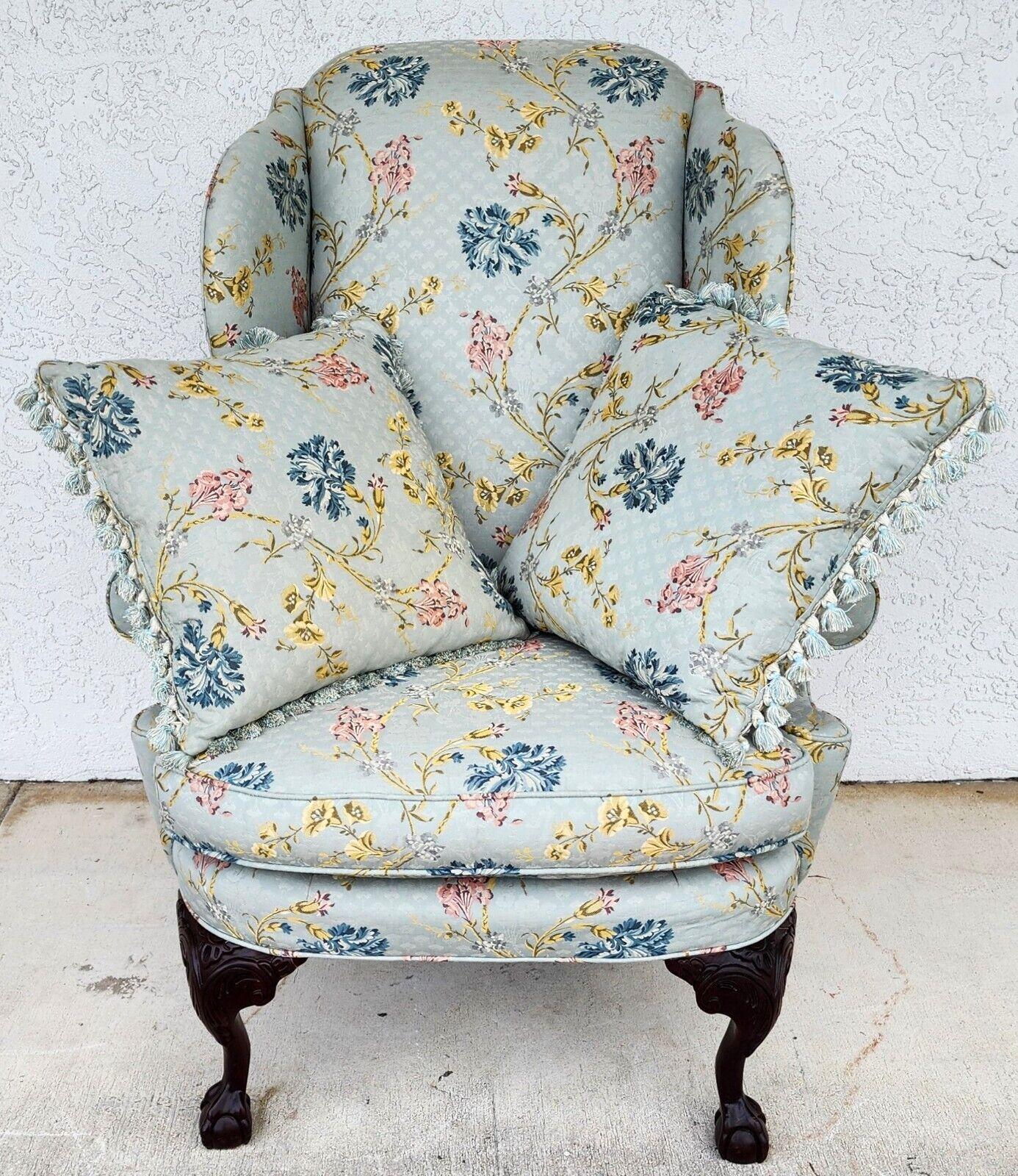 For FULL item description click on CONTINUE READING at the bottom of this page.

Offering One Of Our Recent Palm Beach Estate Fine Furniture Acquisitions Of A
Oversized Wingback Chair by CENTURY FURNITURE
Beautiful heavy cotton, floral fabric with a