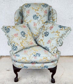Oversized Wingback Chair by Century Furniture, Chippendale Style