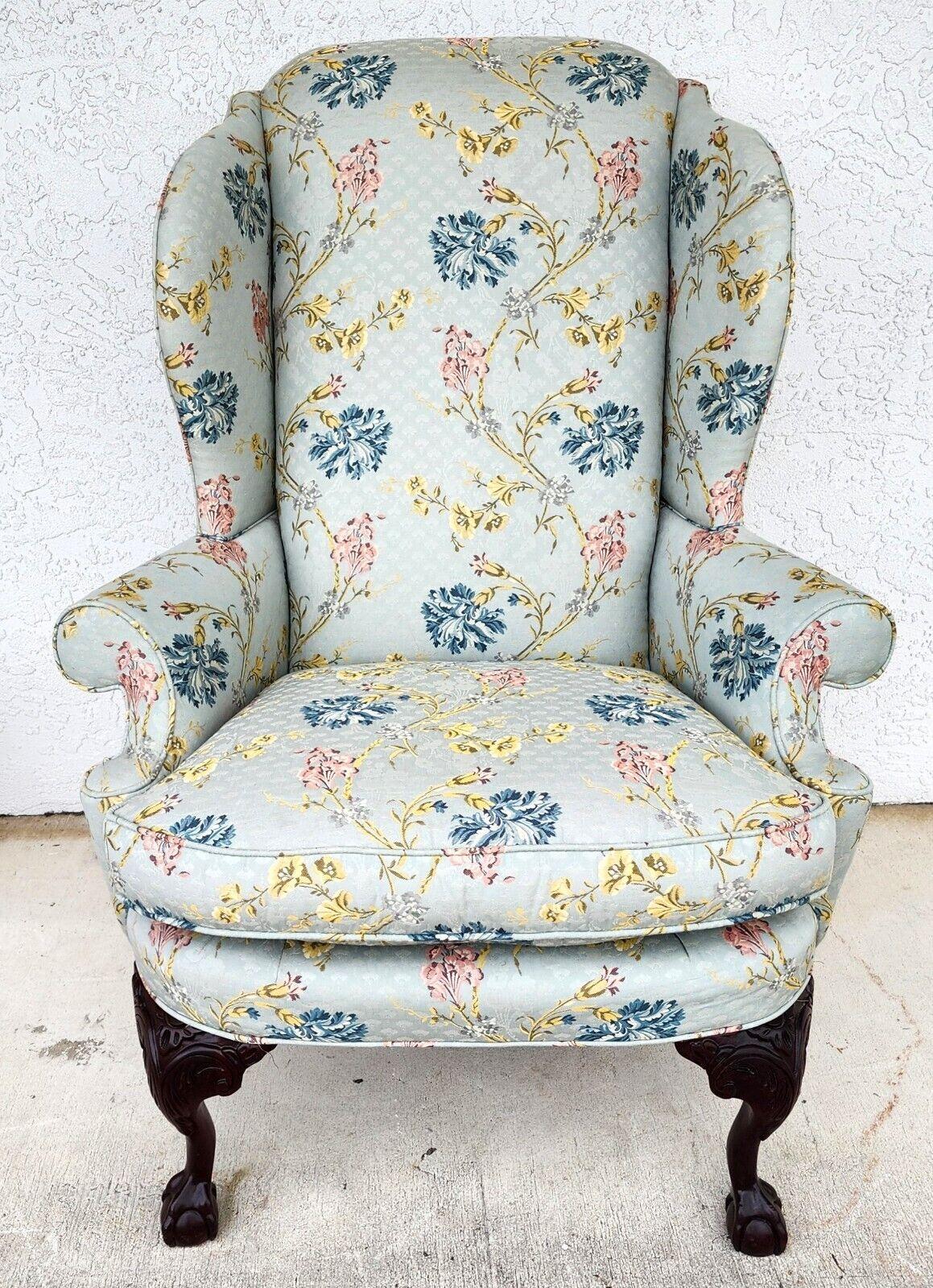 Chippendale Oversized Wingback Chair by CENTURY FURNITURE Co For Sale